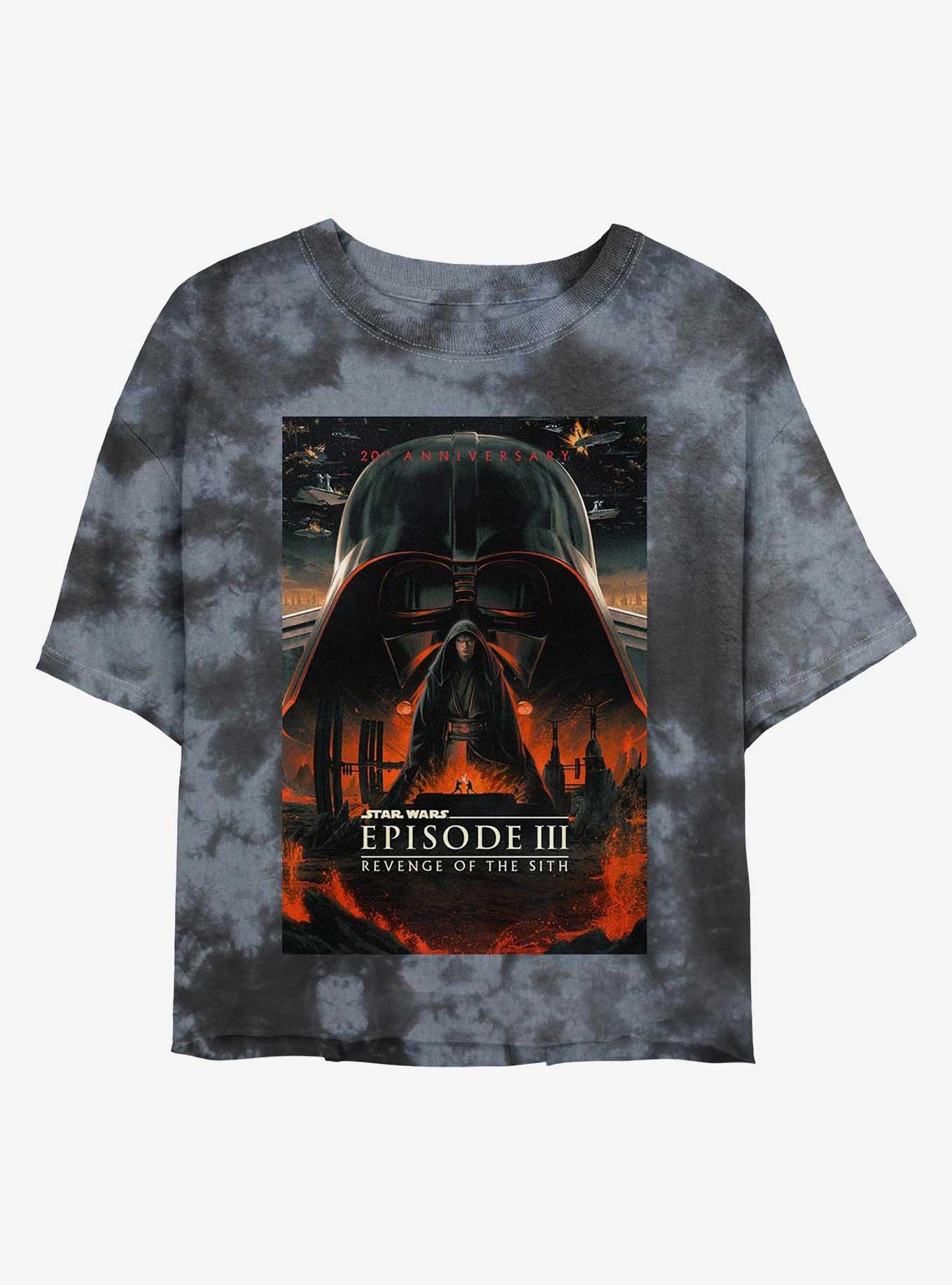 Star Wars Episode III: Revenge Of The Sith 20th Anniversary Poster Girls Tie-Dye Crop T-Shirt, , hi-res