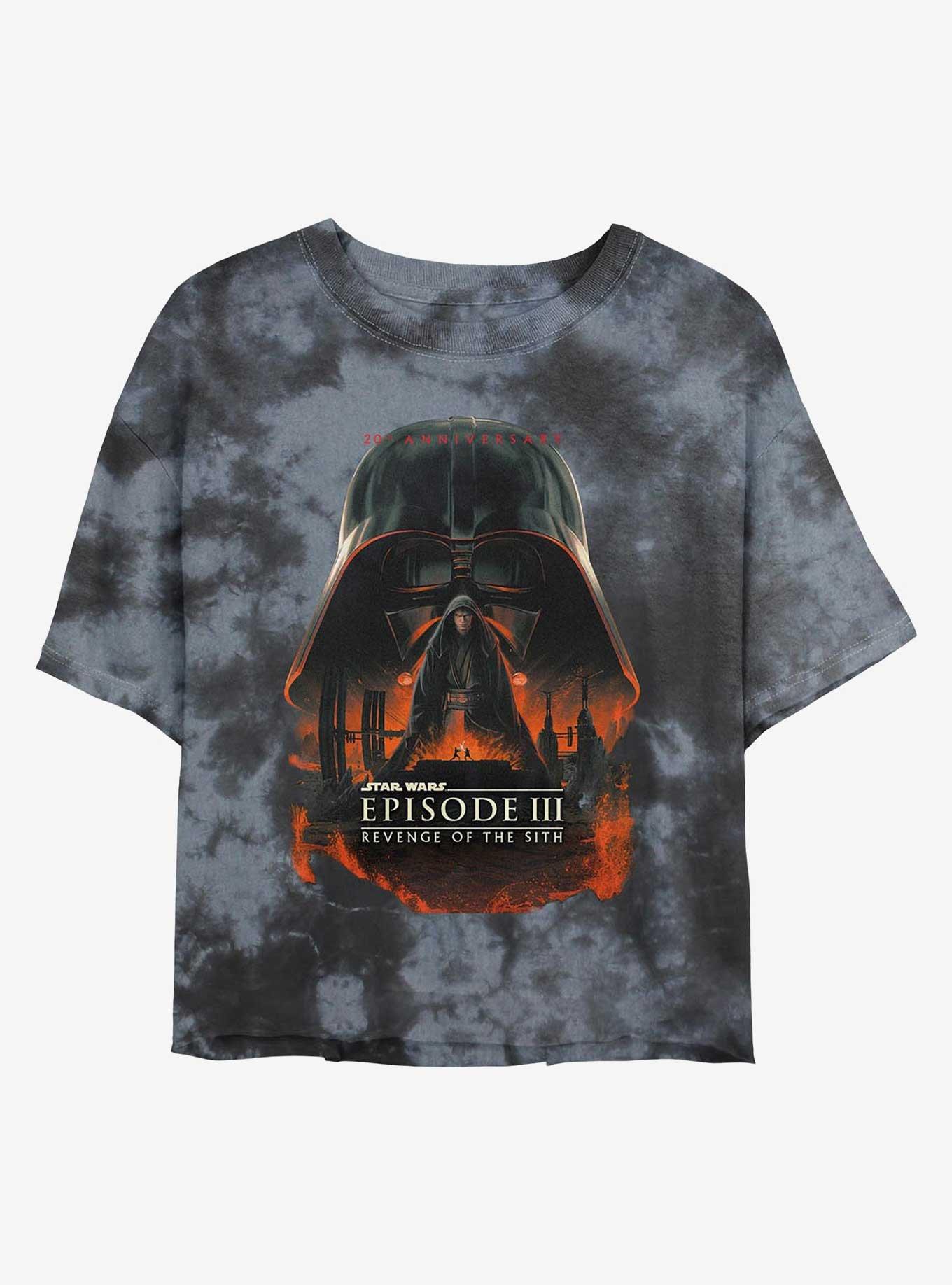 Star Wars Episode III: Revenge Of The Sith 20th Anniversary Poster Girls Tie-Dye Crop T-Shirt, , hi-res