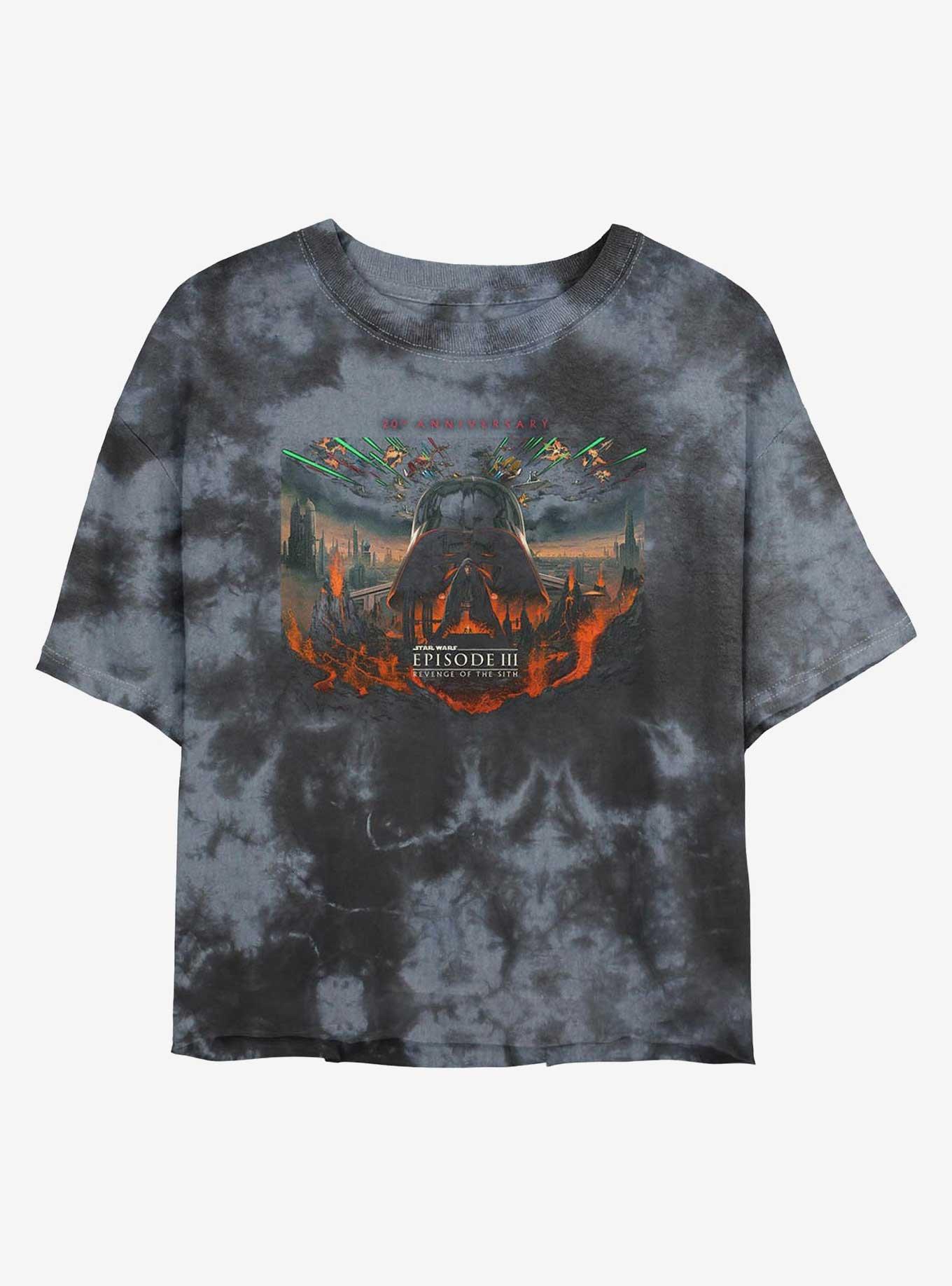 Star Wars Episode III: Revenge Of The Sith 20th Anniversary Scenic Poster Girls Tie-Dye Crop T-Shirt, BLKCHAR, hi-res
