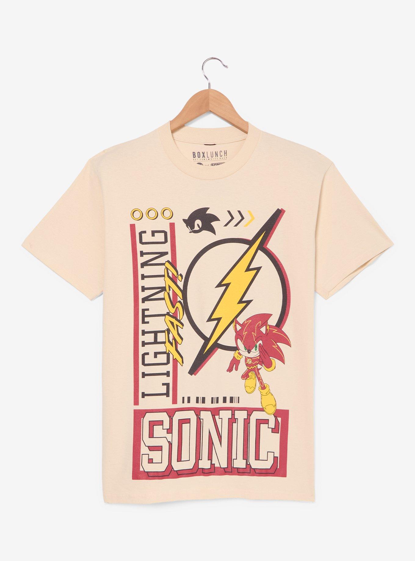 DC Comics The Flash x Sonic the Hedgehog T-Shirt &mdash; BoxLunch Exclusive, OFF WHITE, hi-res