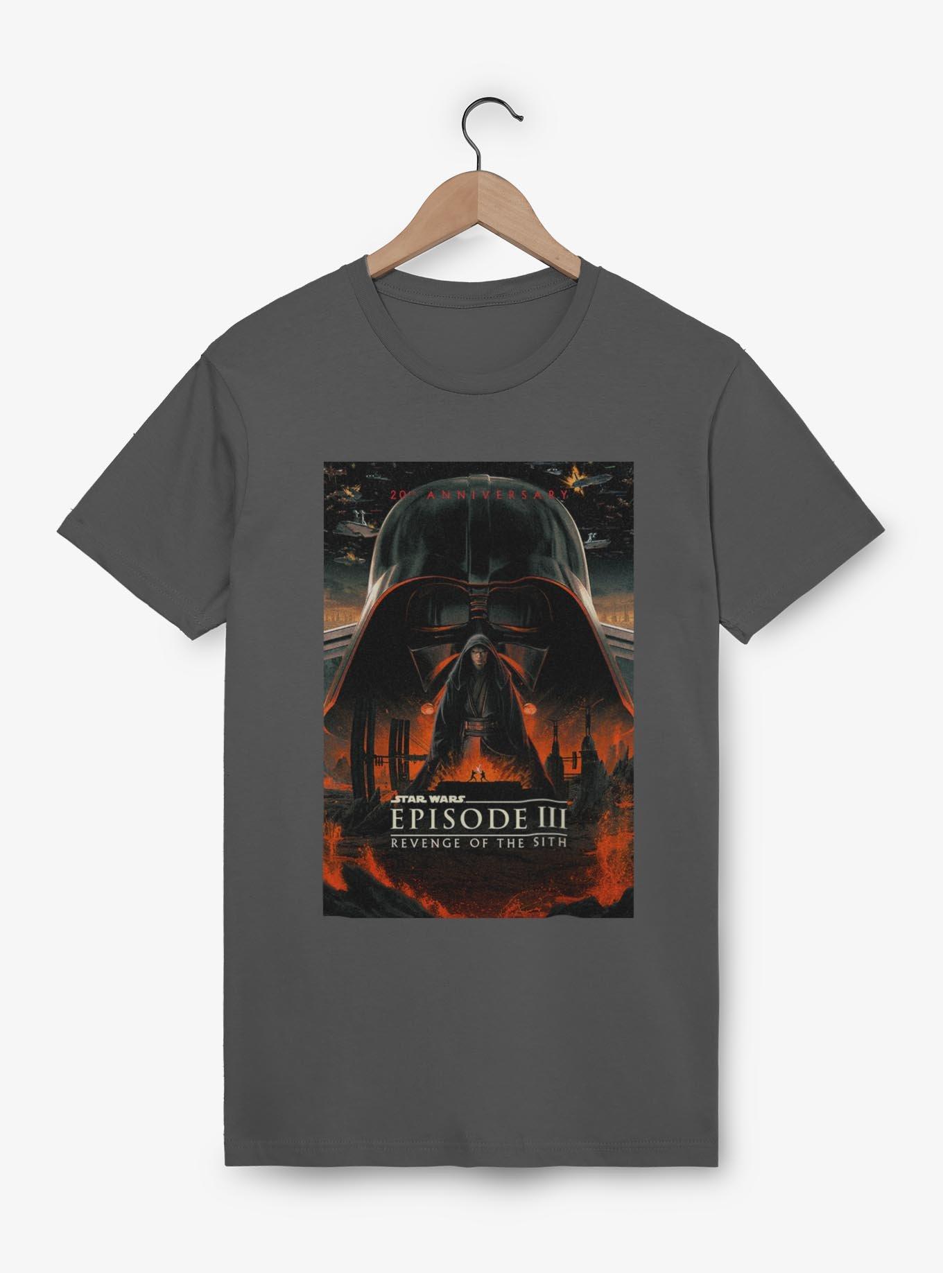Star Wars Episode III: Revenge Of The Sith 20th Anniversary Poster Garment Dye T-Shirt, PEPPER, hi-res
