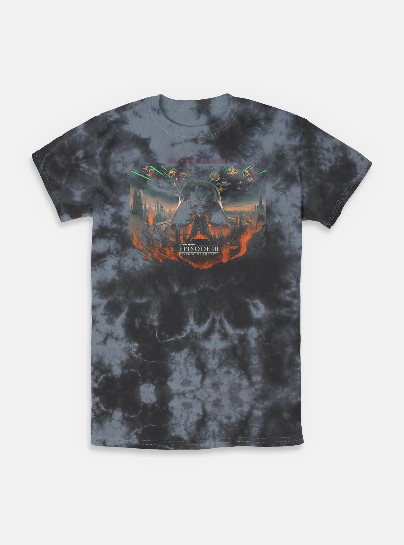 Star Wars Episode III: Revenge Of The Sith 20th Anniversary Scenic Poster Tie-Dye T-Shirt, BLKCHAR, hi-res
