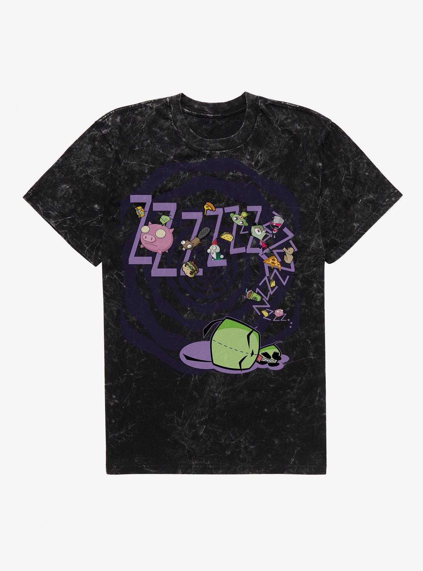 Invader Zim GIR Dreams Mineral Wash T-Shirt, BLACK MINERAL WASH, hi-res