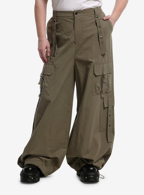 Green Star Stud Wide Leg Cargo Pants Plus Size | Hot Topic