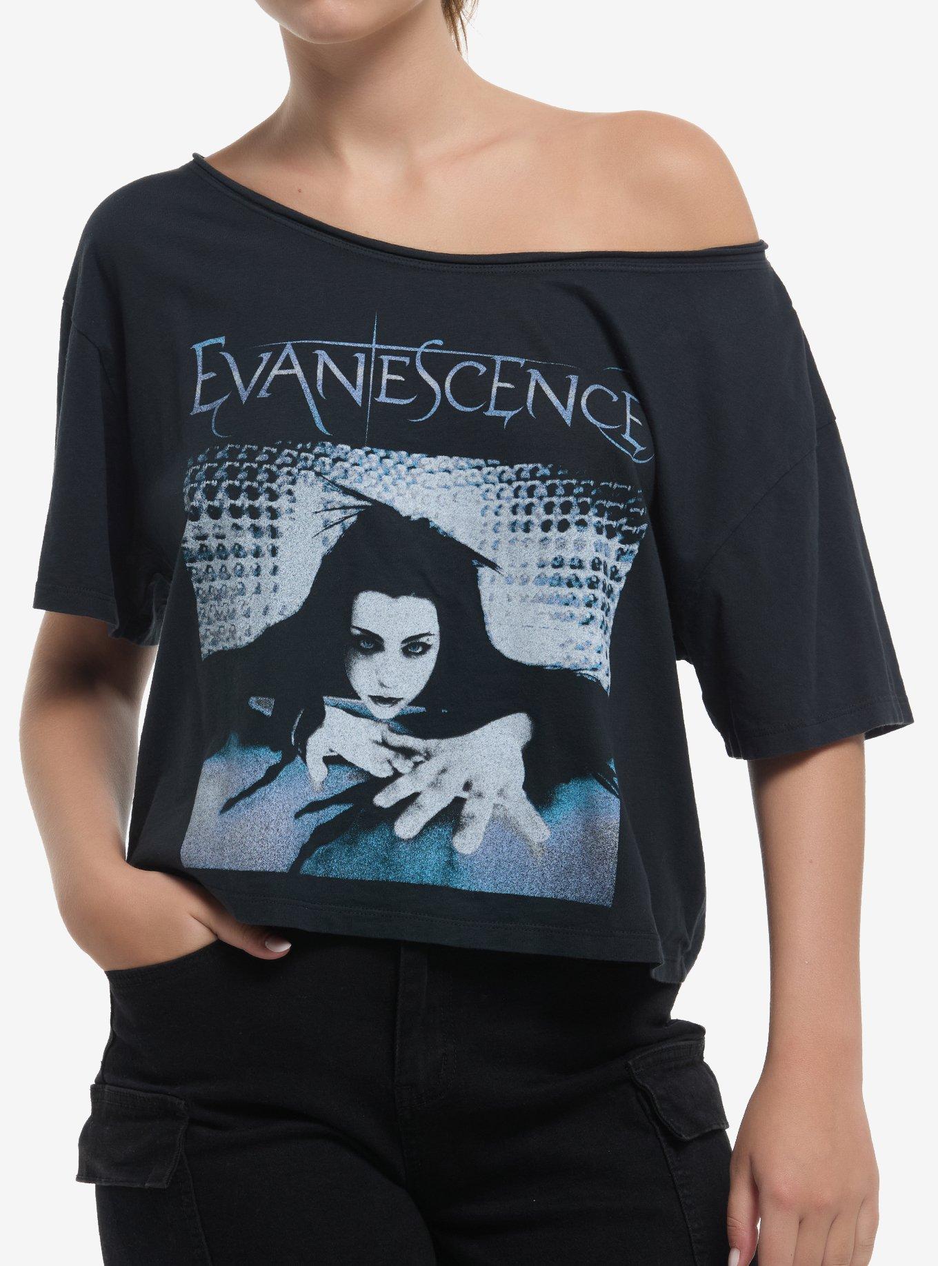 Evanescence Crawling Girls Crop Off-The-Shoulder T-Shirt, , hi-res