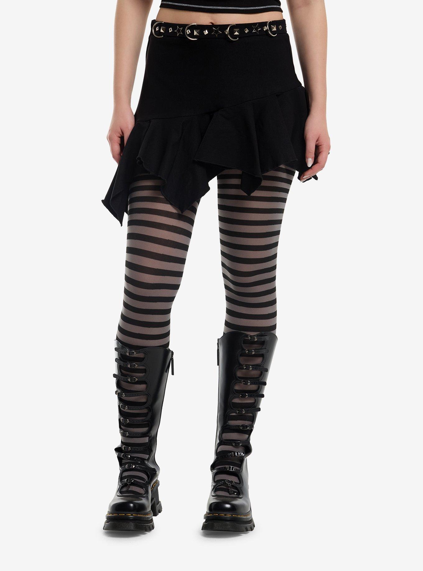 Cosmic Aura Black Hardware Hanky Hem Mini Skirt, , hi-res