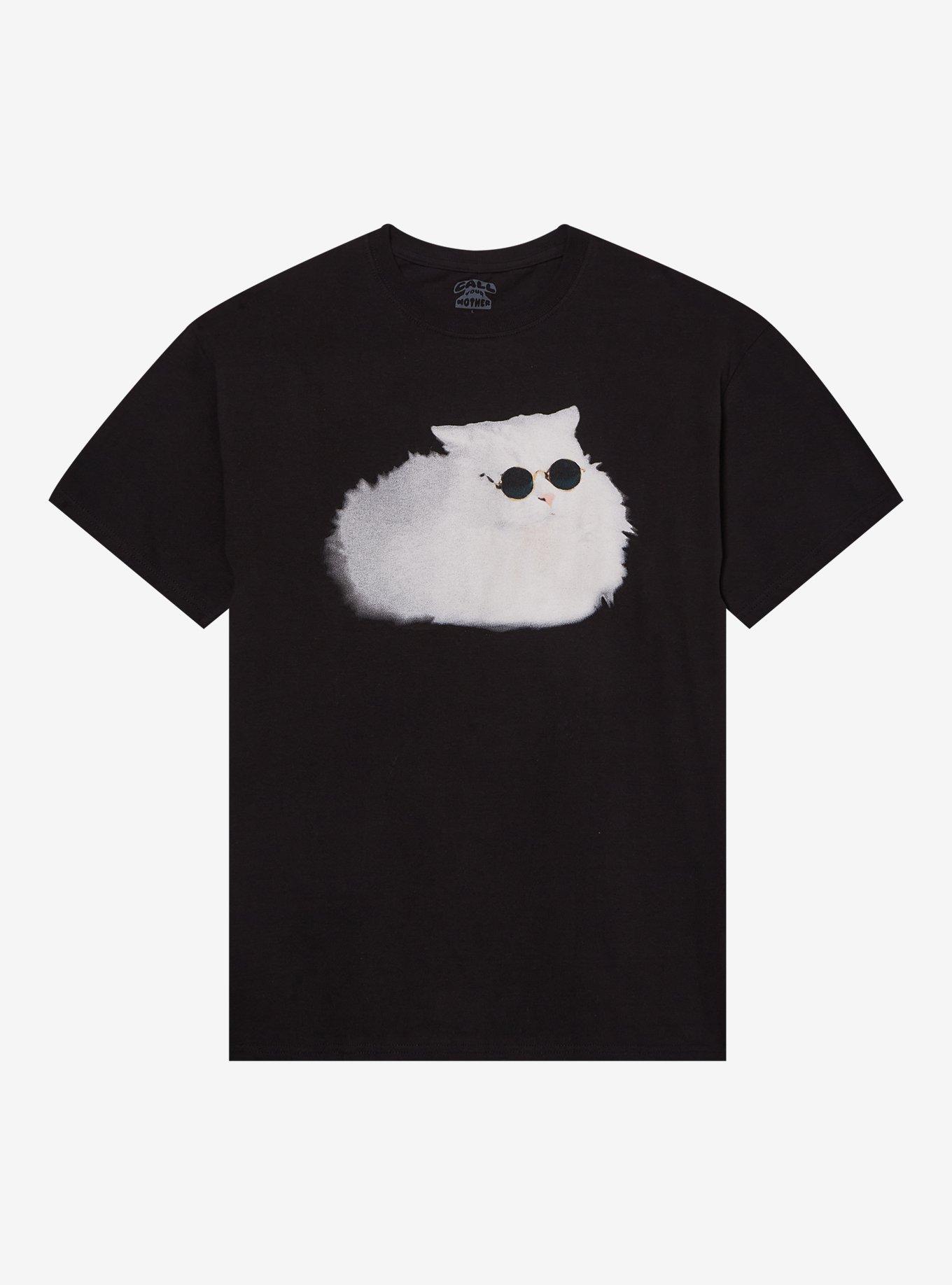 Sunglasses White Cat T-Shirt By Call Your Mother, , hi-res