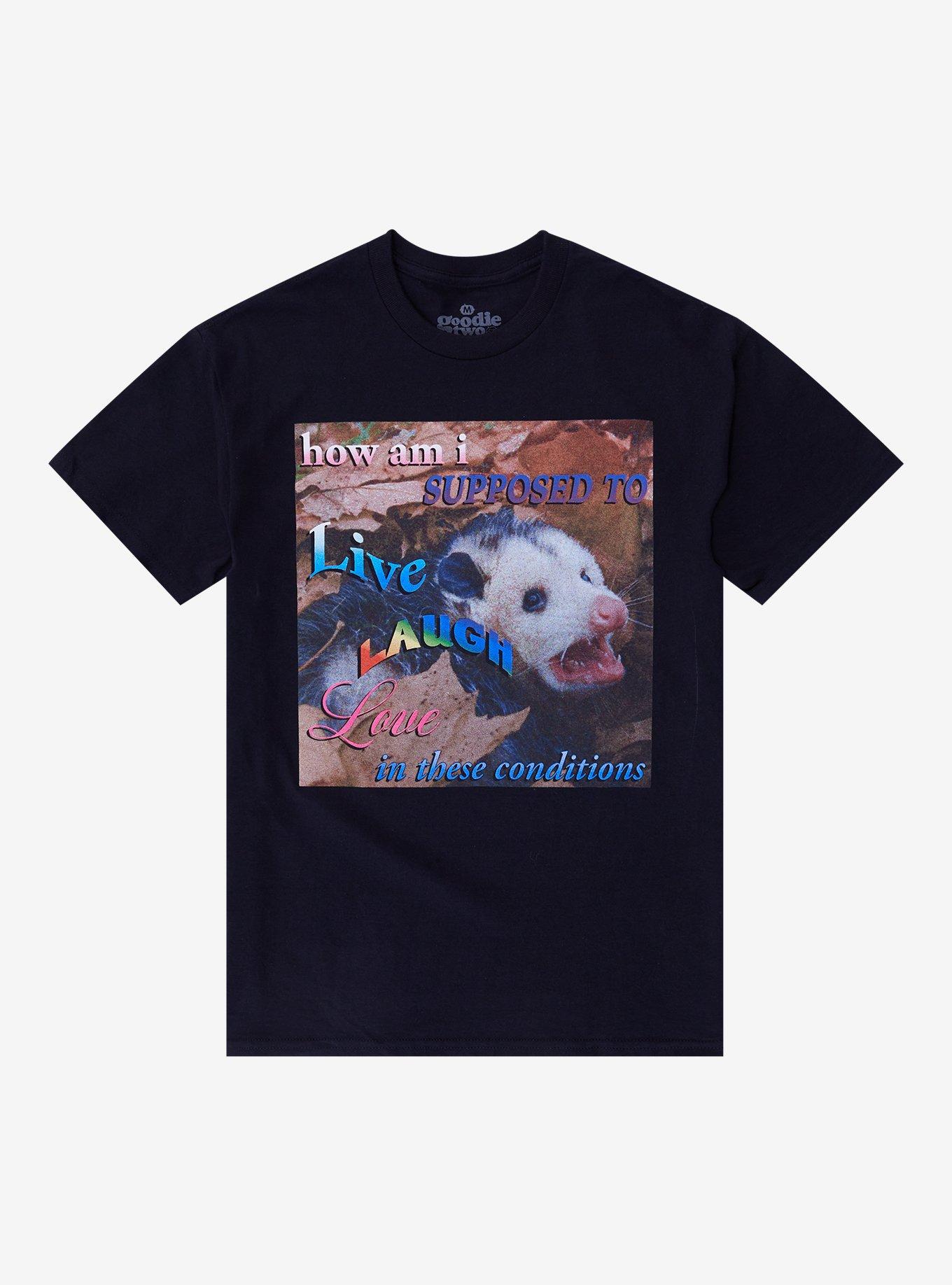 Live Laugh Love Possum T-Shirt By Goodie Two Sleeves, , hi-res
