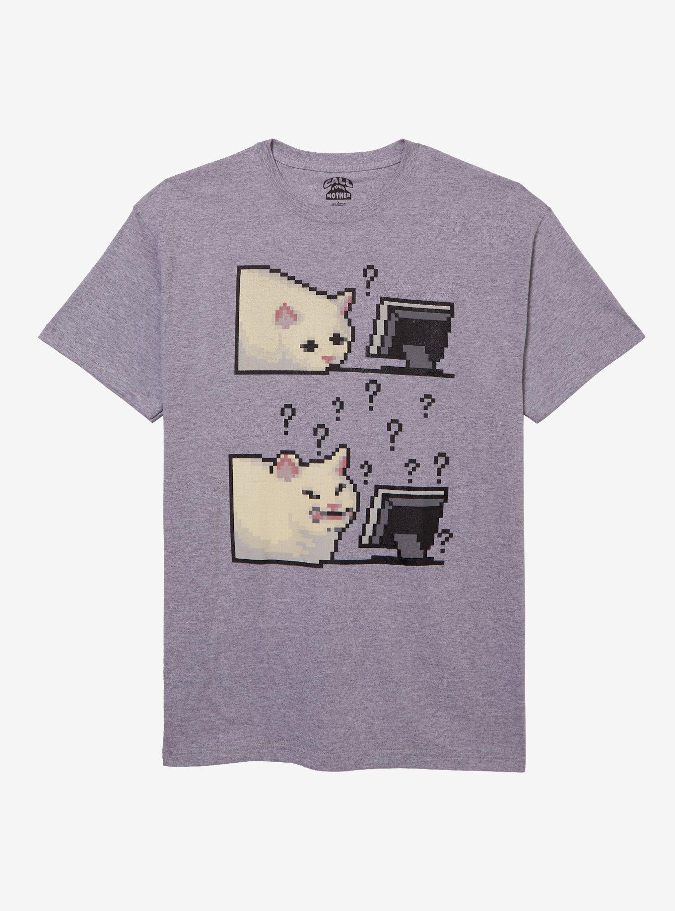 8-Bit Cat Confused T-Shirt By Call Your Mother, , hi-res