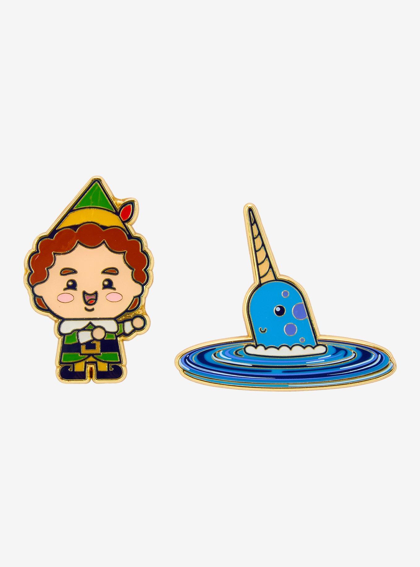 Loungefly Elf Mr. Narwhal Enamel Pin Set — BoxLunch Exclusive, , hi-res