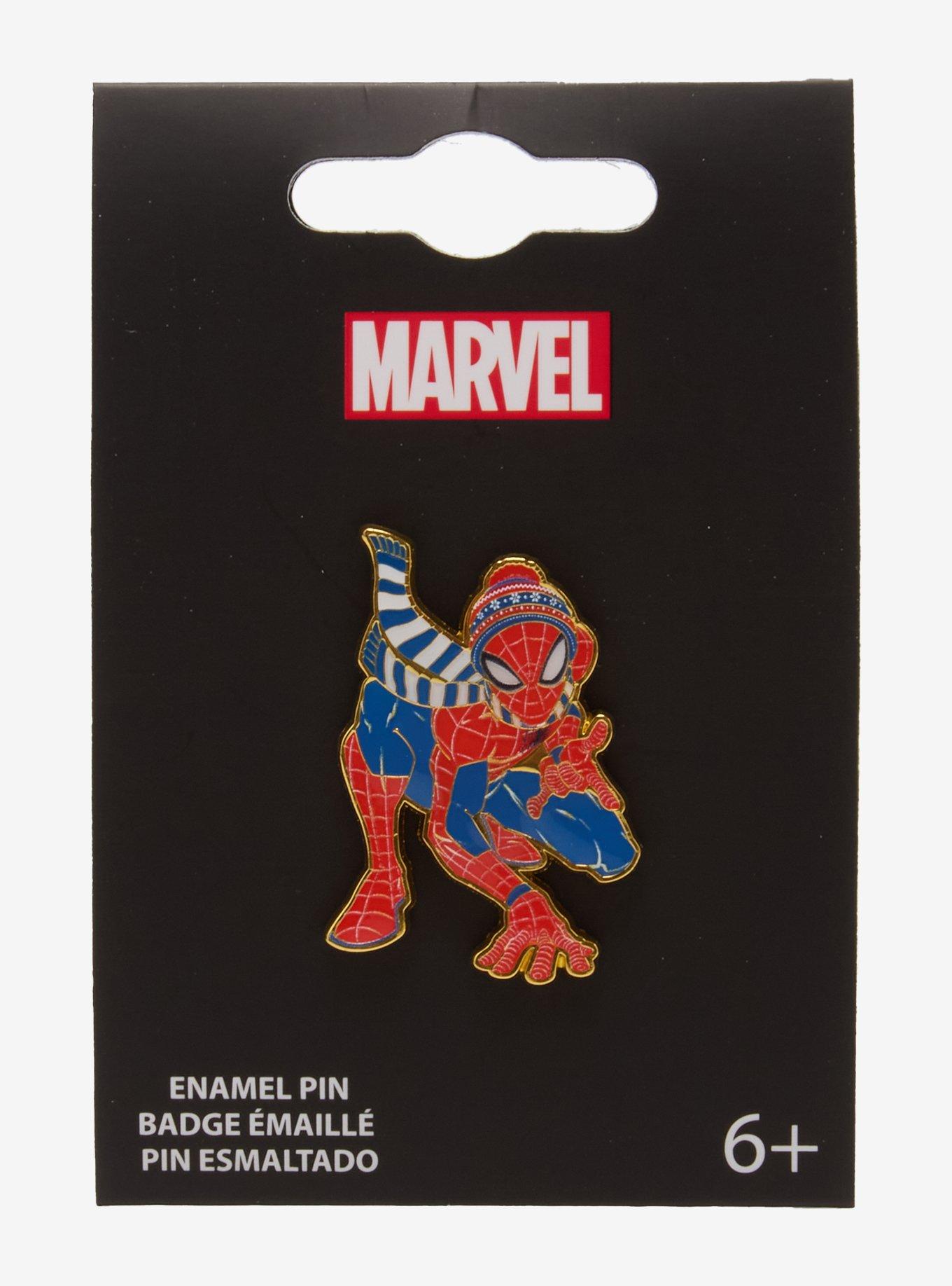 Loungefly Marvel Spider-Man Winter Look Enamel Pin - BoxLunch Exclusive, , hi-res
