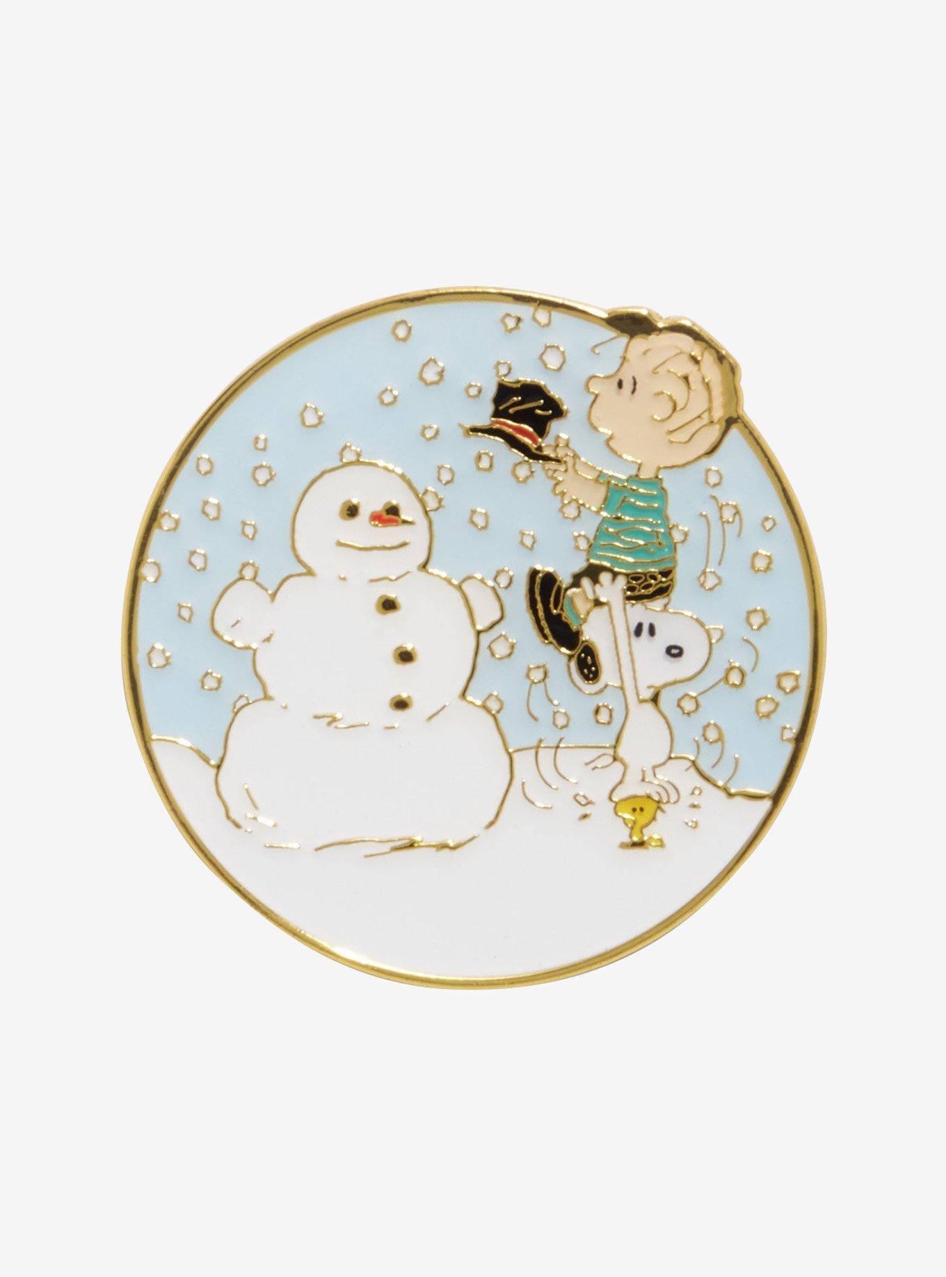 Loungefly Peanuts Linus & Snoopy Snowman Enamel Pin — BoxLunch Exclusive, , hi-res