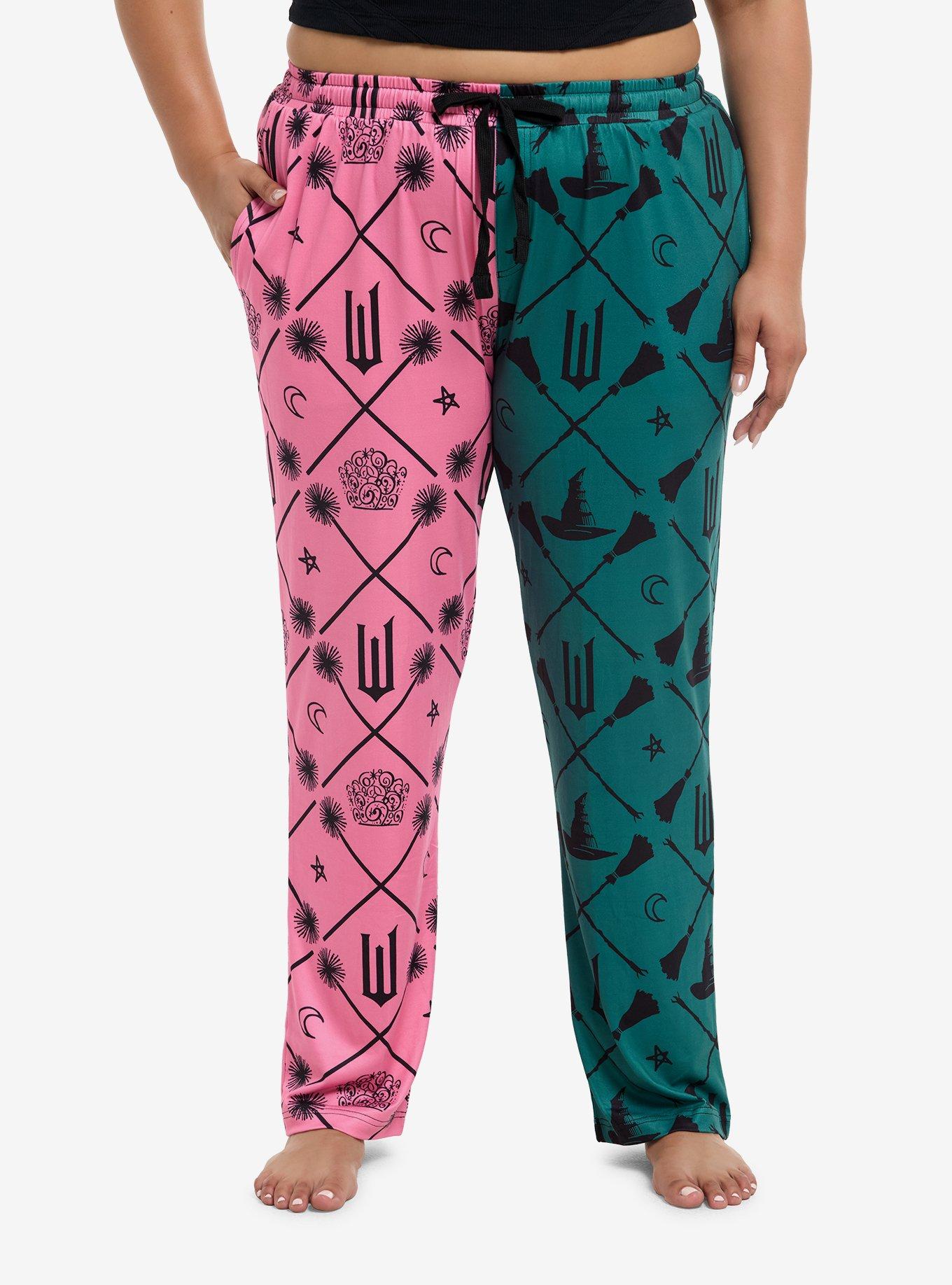 Wicked Elphaba & Glinda Split Pajama Pants Plus Size, , hi-res