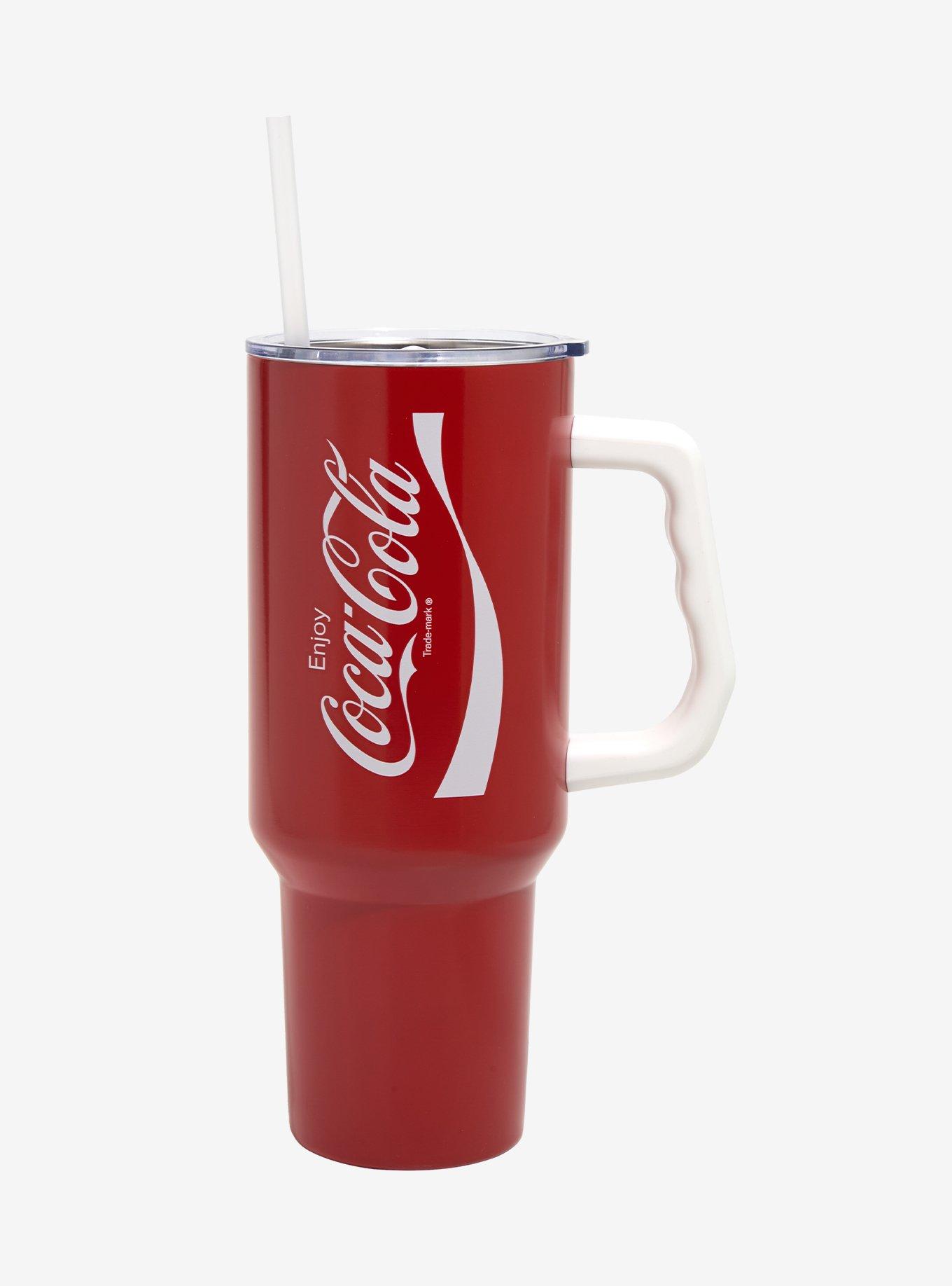 Coca-Cola Logo Straw Tumbler With Handle, , hi-res