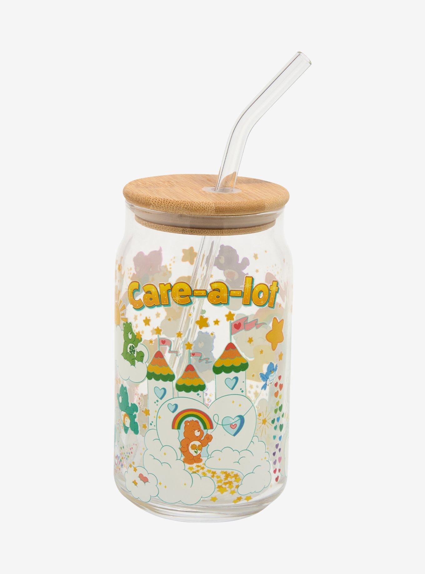 Care Bears Care-a-Lot Glass Cup With Straw, , hi-res