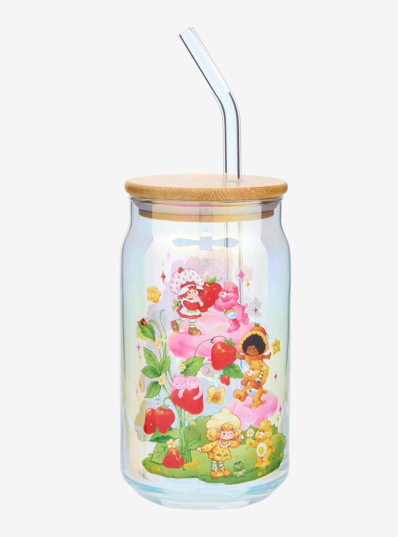Care Bears x Strawberry Shortcake Iridescent Glass Cup With Straw, , hi-res