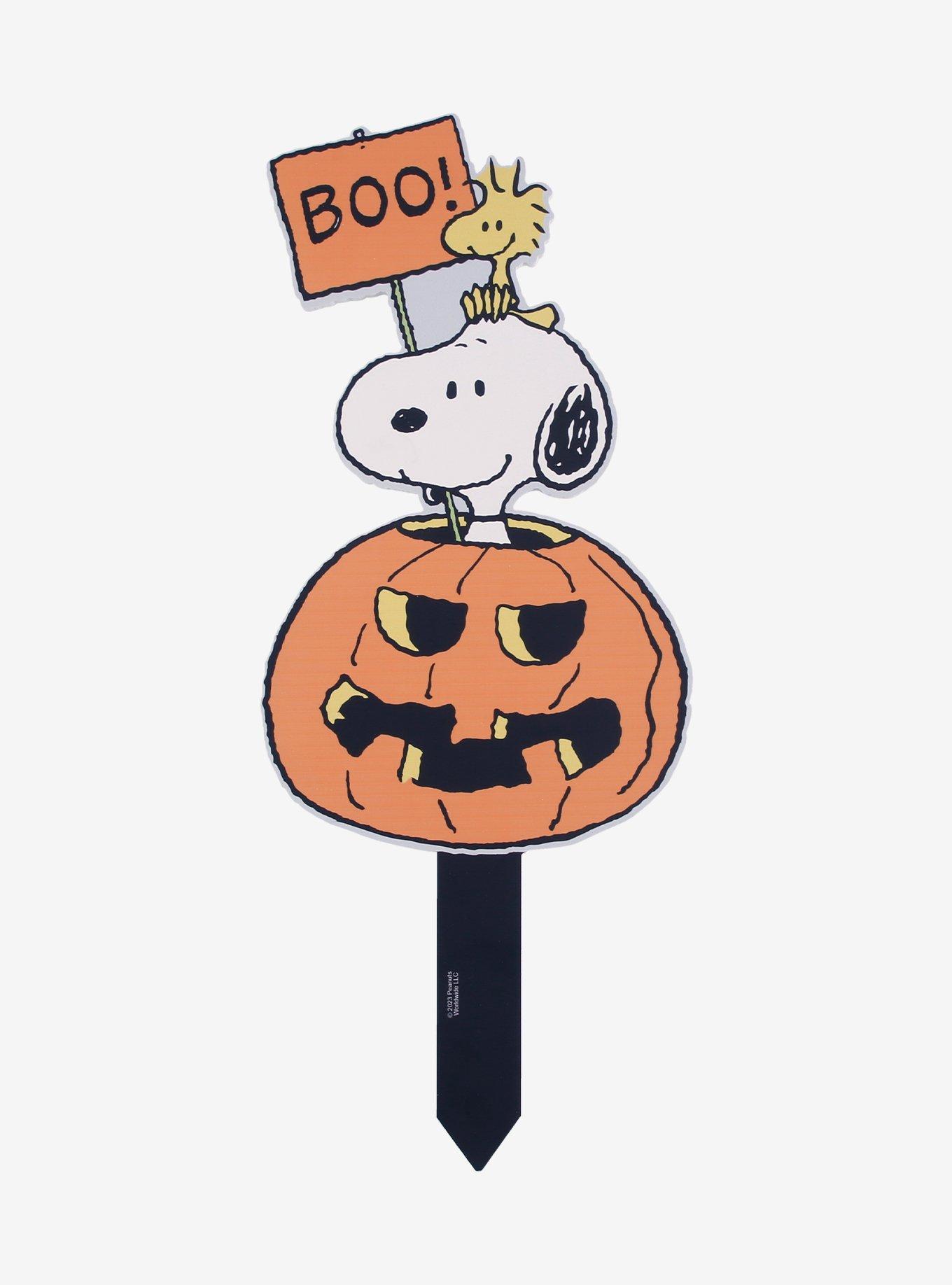 Peanuts Snoopy & Woodstock Jack-o-Lantern Yard Sign, , hi-res