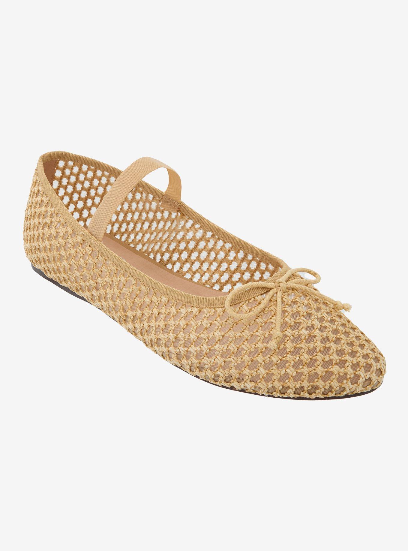 CHNLNDRY Chinese Laundry Tan Mesh Woven Flats