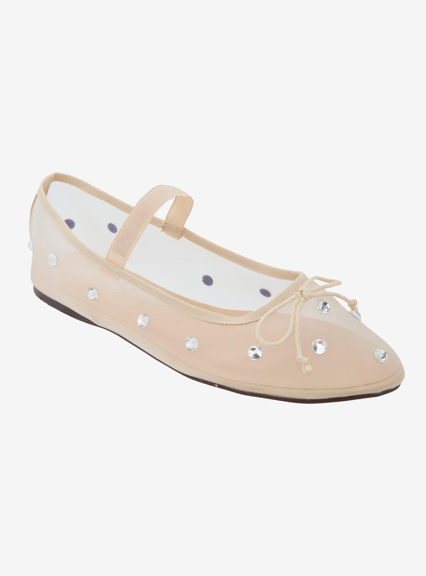 CHNLNDRY Chinese Laundry Nude Bling Mesh Flats