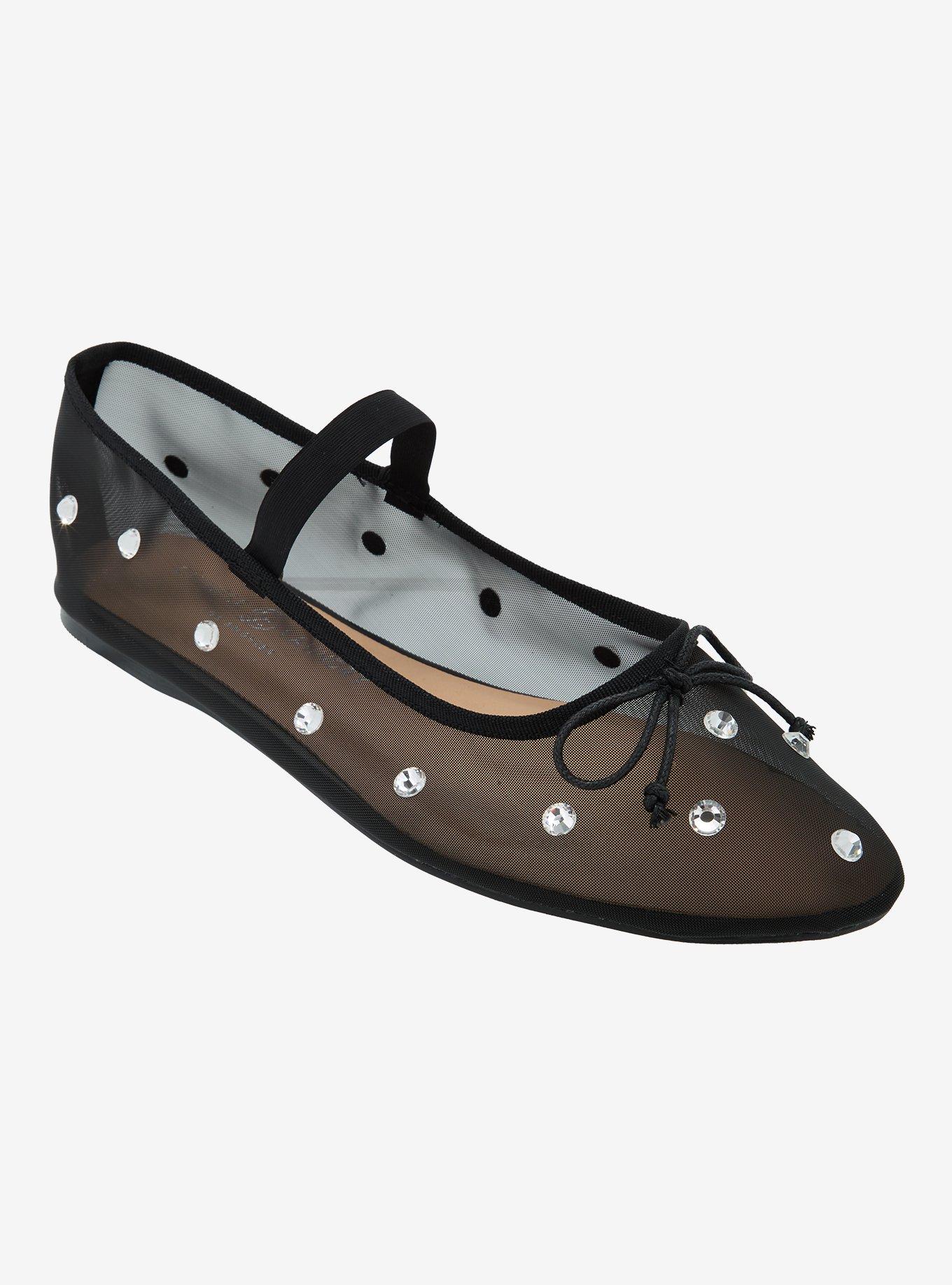 Chinese Laundry Black Bling Mesh Flats, , hi-res