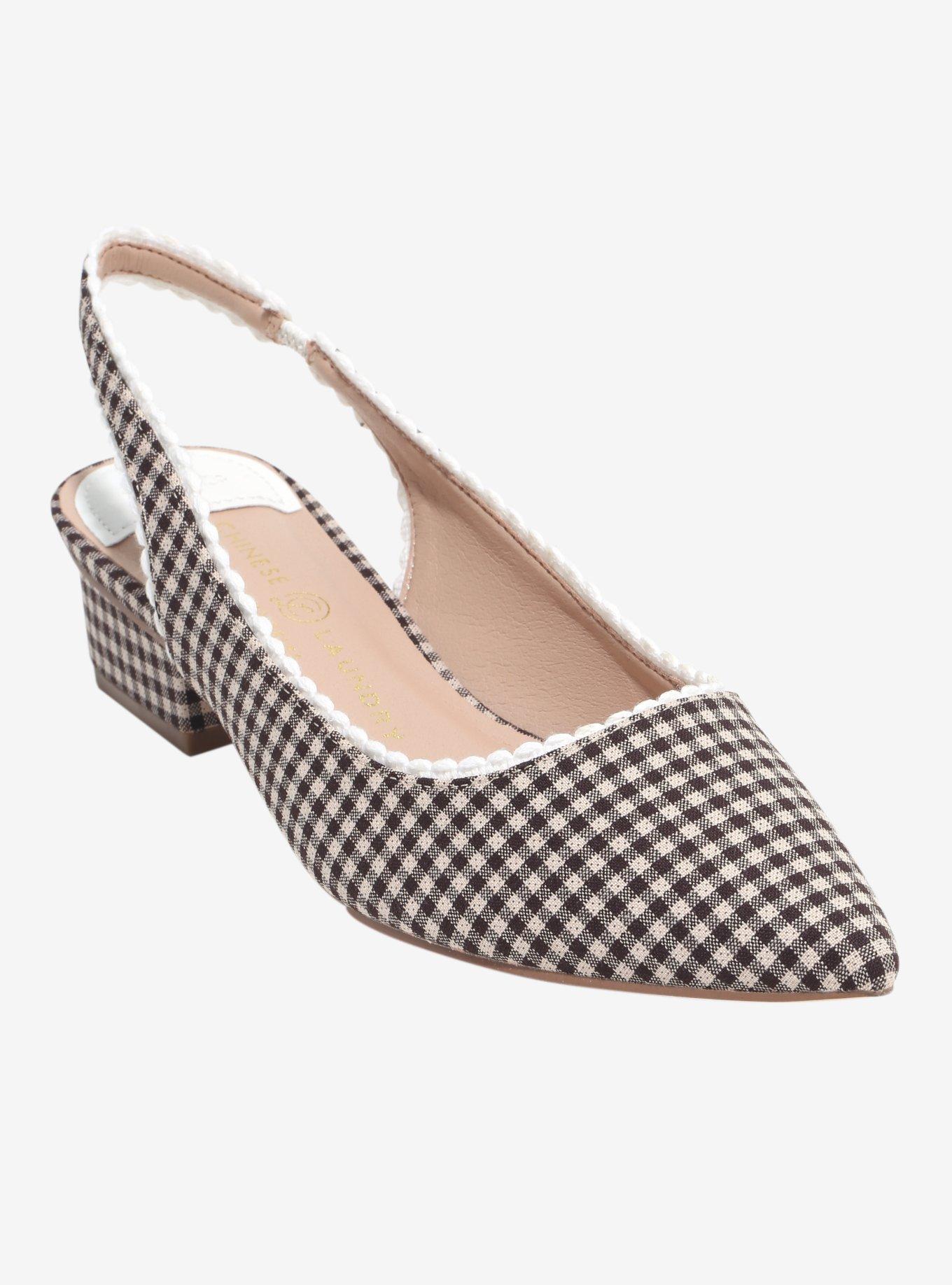 Chinese Laundry Brown Gingham Mayberry Pointed Heels, , hi-res