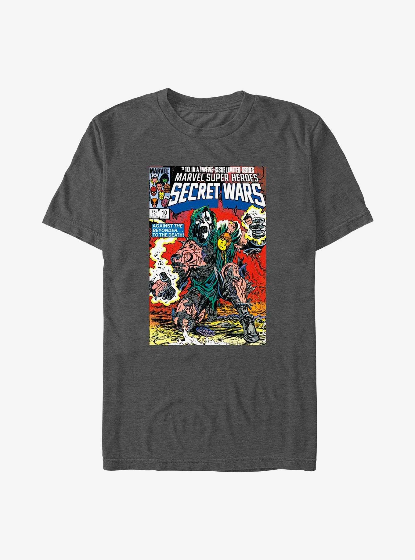 Marvel Secret Wars Comic Cover Vol10 Dr. Doom Big & Tall T-Shirt, CHAR HTR, hi-res