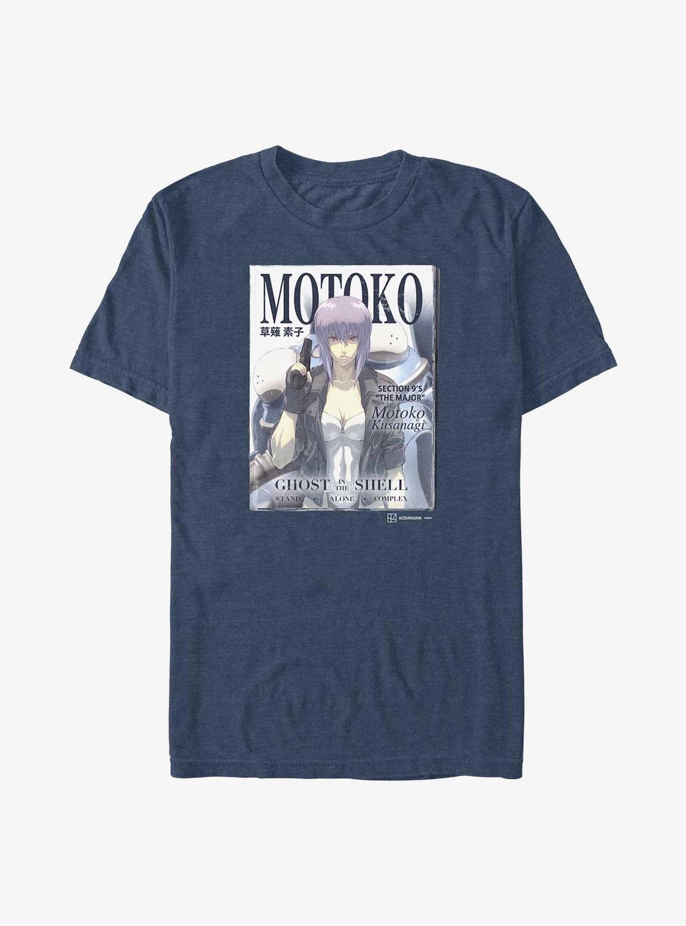 Ghost in the Shell Magazine Cover Big & Tall T-Shirt, NAVY HTR, hi-res