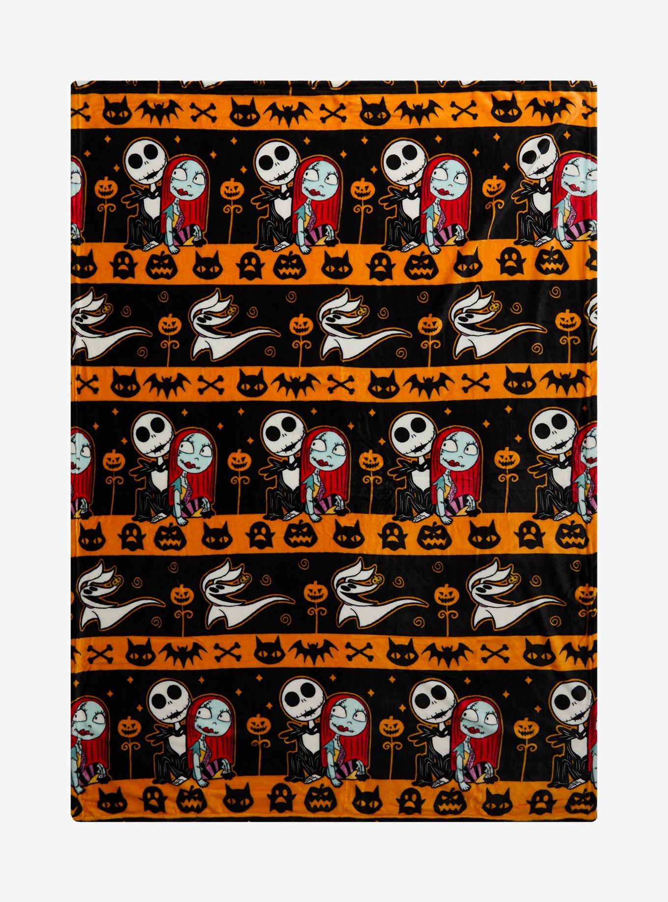 The Nightmare Before Christmas Jack & Sally Stripe Throw Blanket, , hi-res