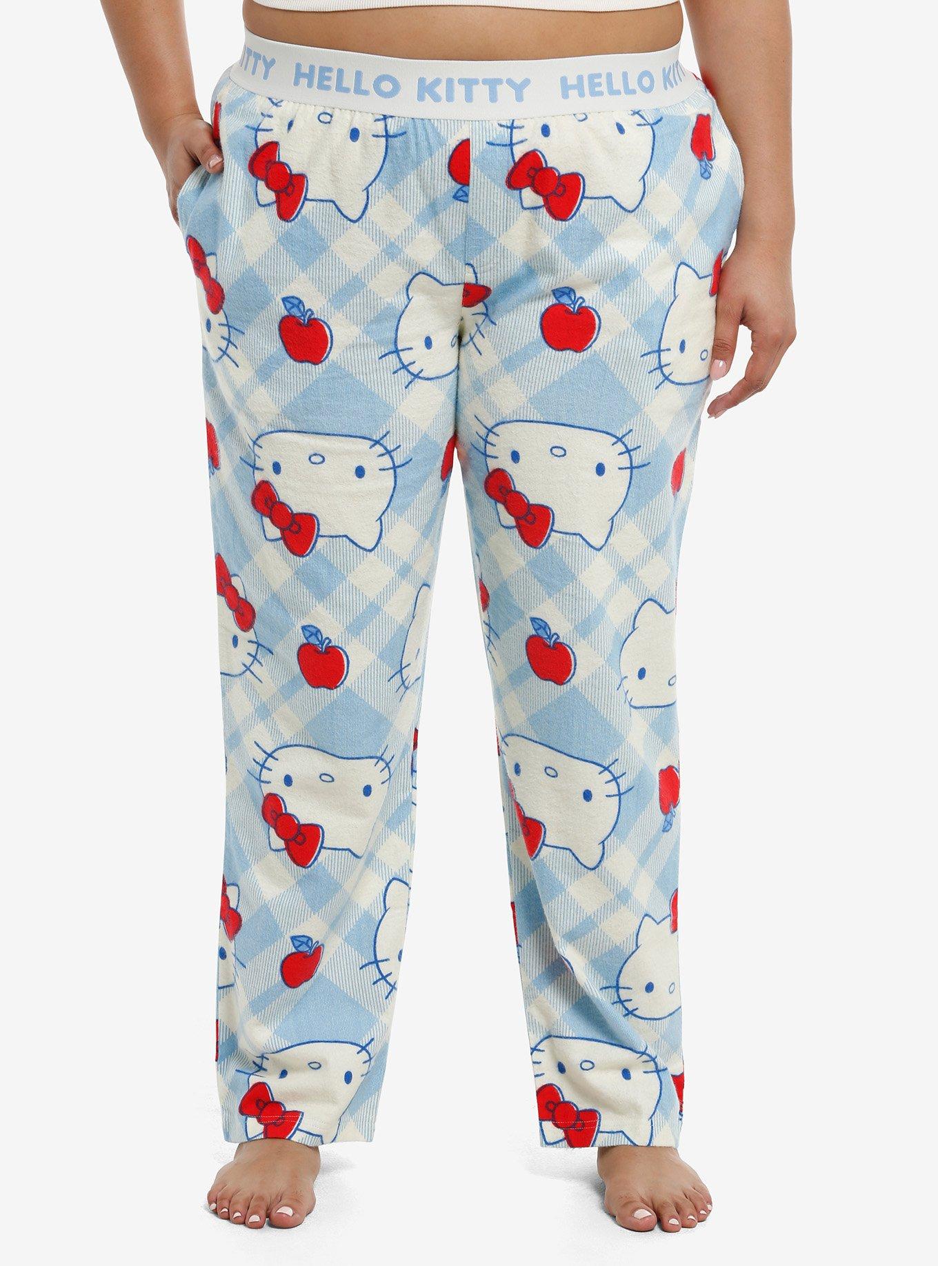 Hello Kitty Apples Plaid Pajama Pants Plus Size, , hi-res