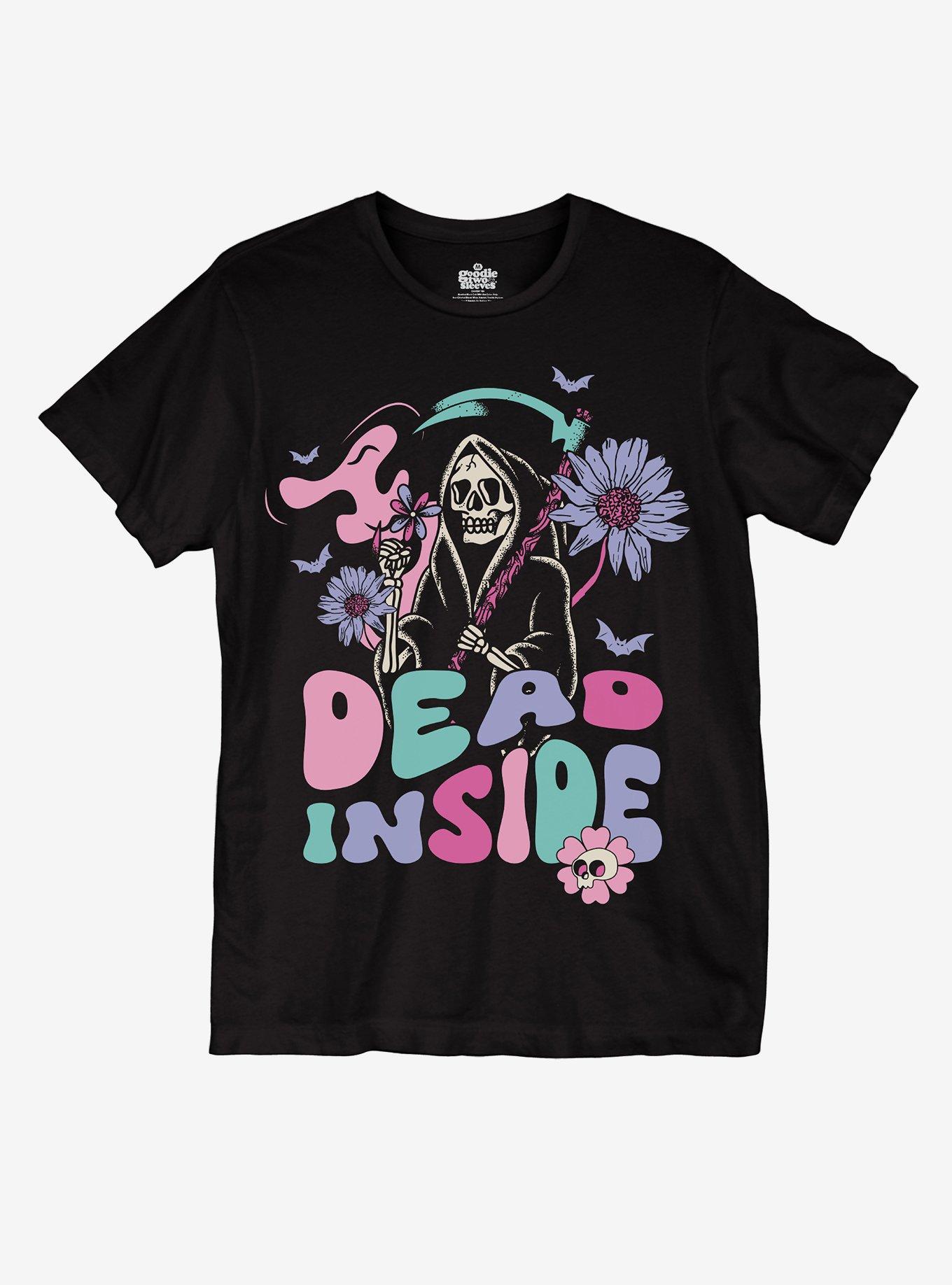 Dead Inside Grim Reaper Flowers Girls T-Shirt, MULTI, hi-res
