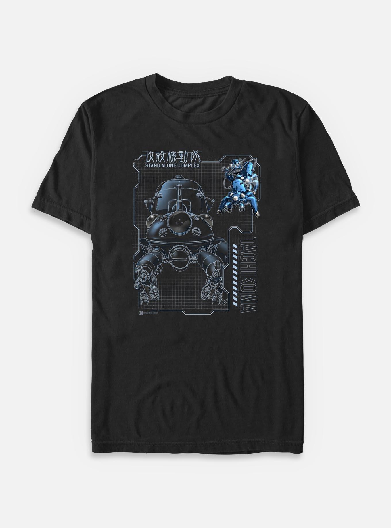 Ghost in the Shell Tachikoma Schematic Big & Tall T-Shirt, BLACK, hi-res
