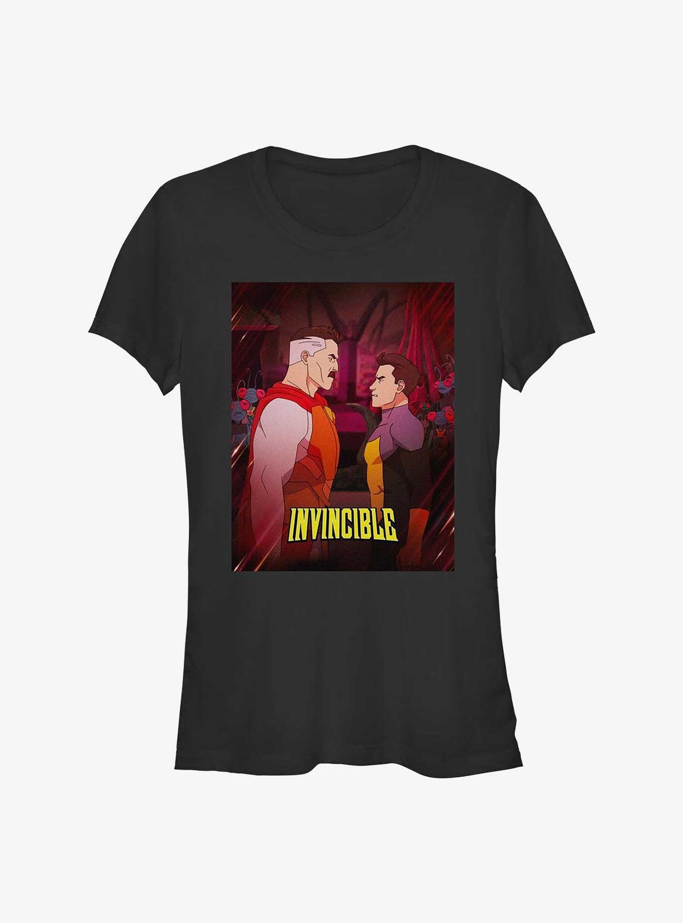 Invincible Face-To-Face With Omni-Man Girls T-Shirt, BLACK, hi-res