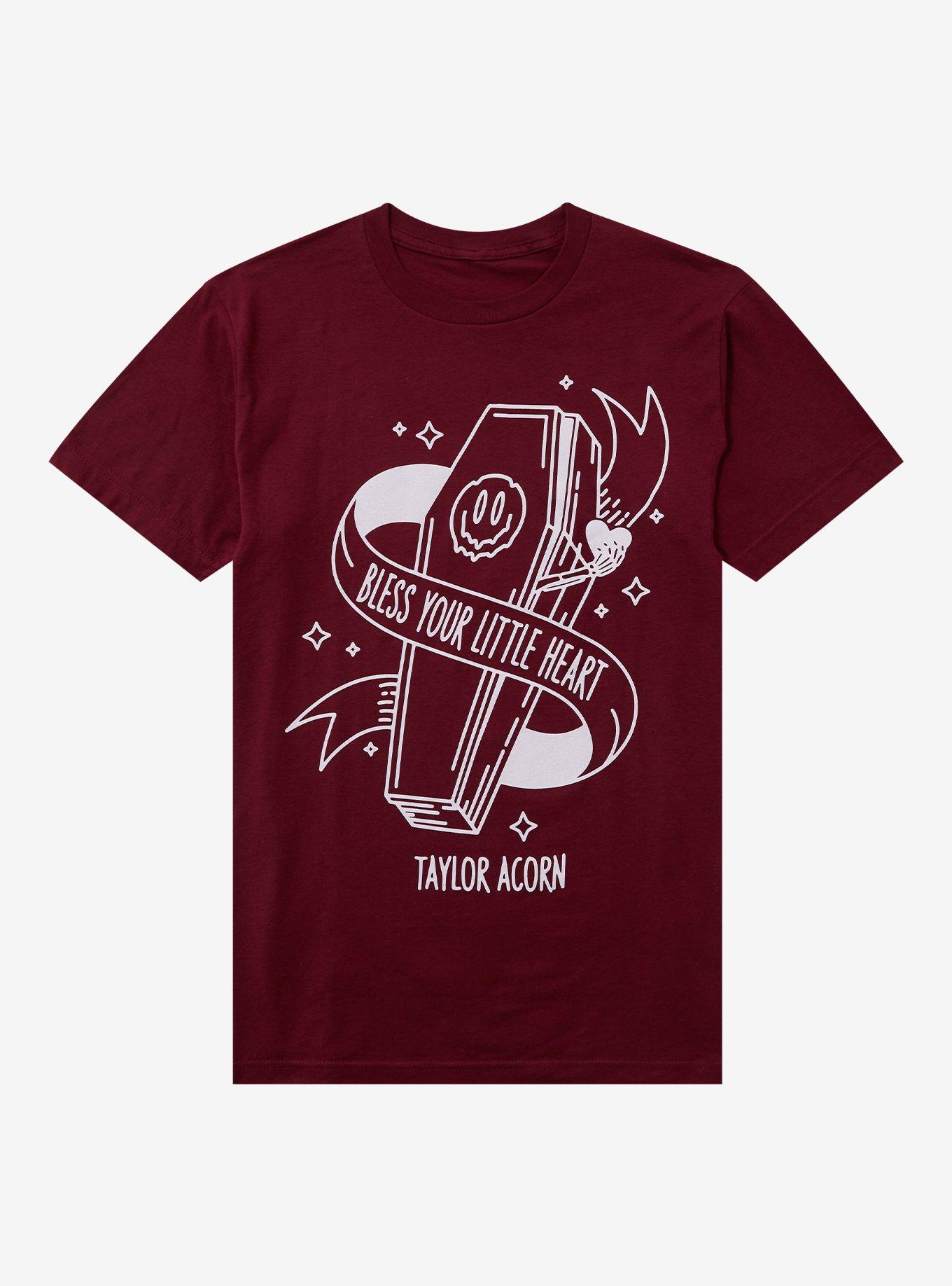 Taylor Acorn Bless Your Little Heart Coffin T-Shirt, MAROON, hi-res