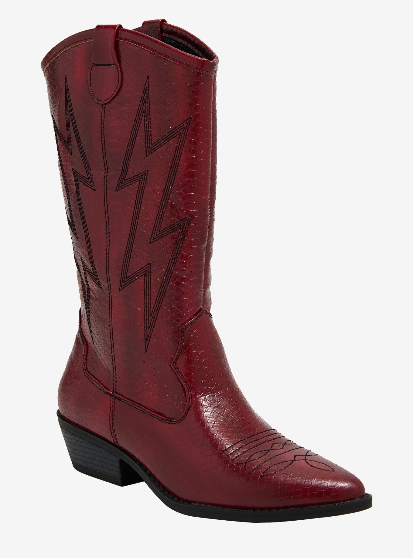 Dirty Laundry Red Snake Skin Josea Cowboy Boots, , hi-res
