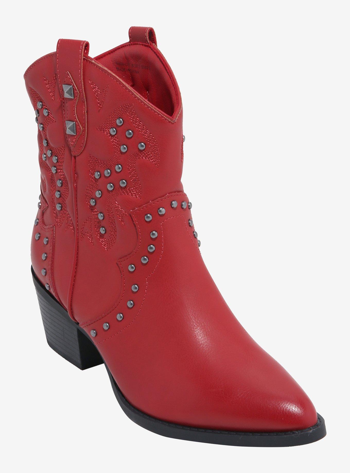 CHNLNDRY Dirty Laundry Red Nowhere Stud Cowboy Boots