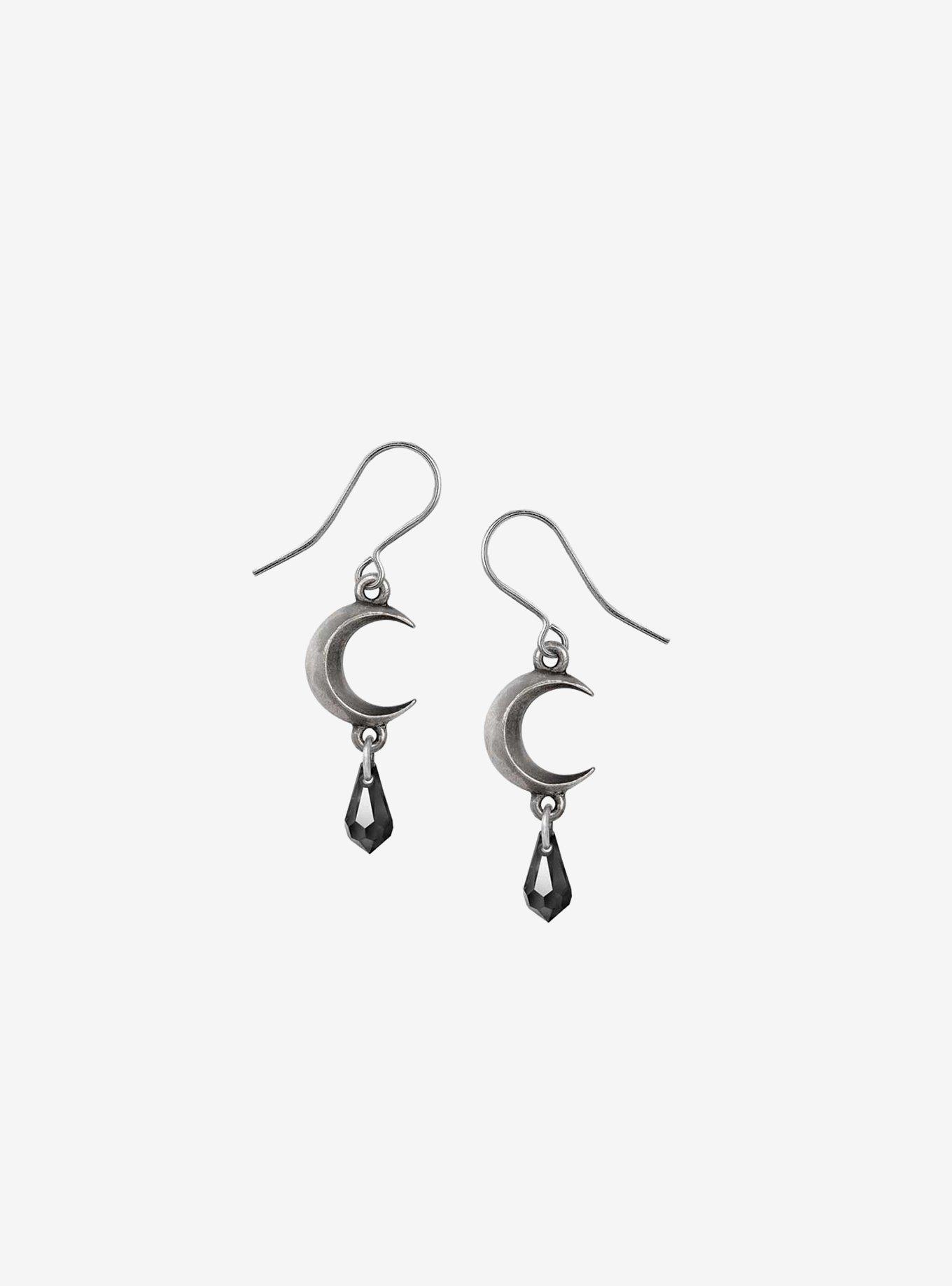 Alchemy of England Tears of the Moon Earrings Black, , hi-res