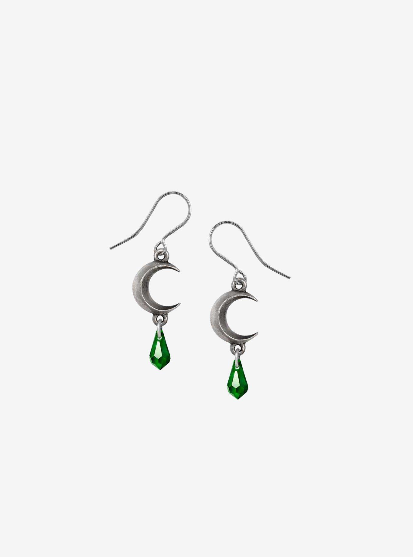 Alchemy of England Tears of the Moon Earrings Green, , hi-res