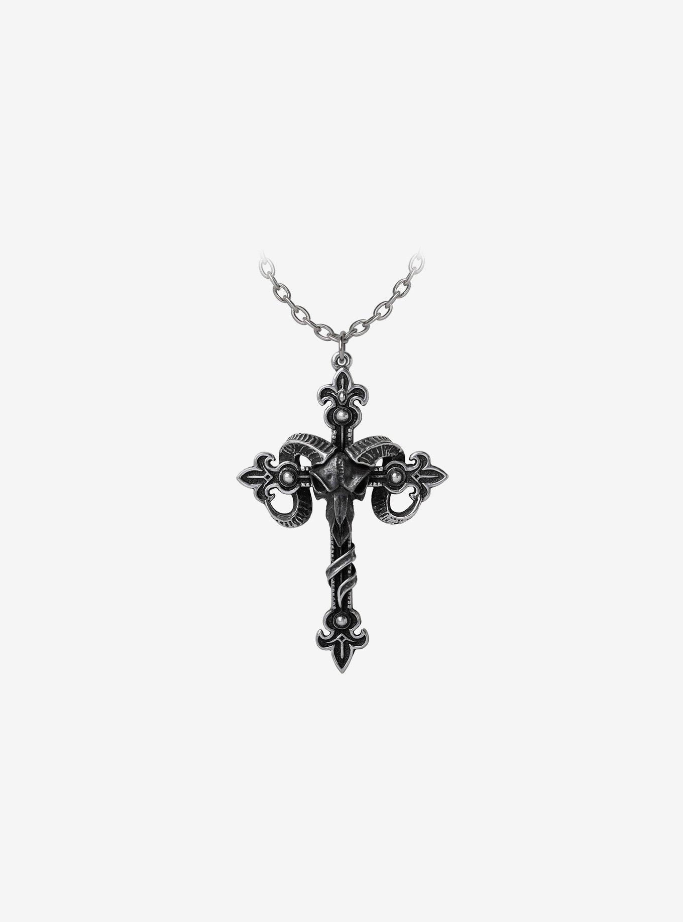 Alchemy of England Cross of Baphomet Pendant Necklace, , hi-res