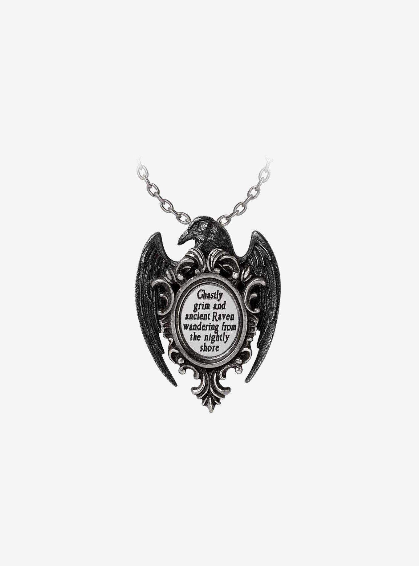 Quoth The Raven Pendant Necklace, , hi-res