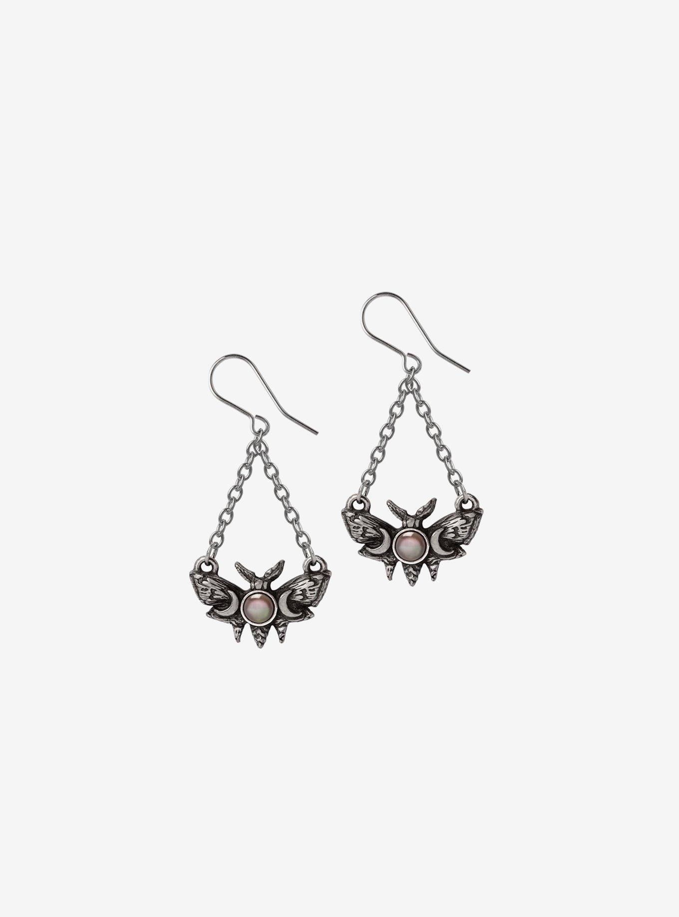 Lunar Moth Dropper Earrings, , hi-res