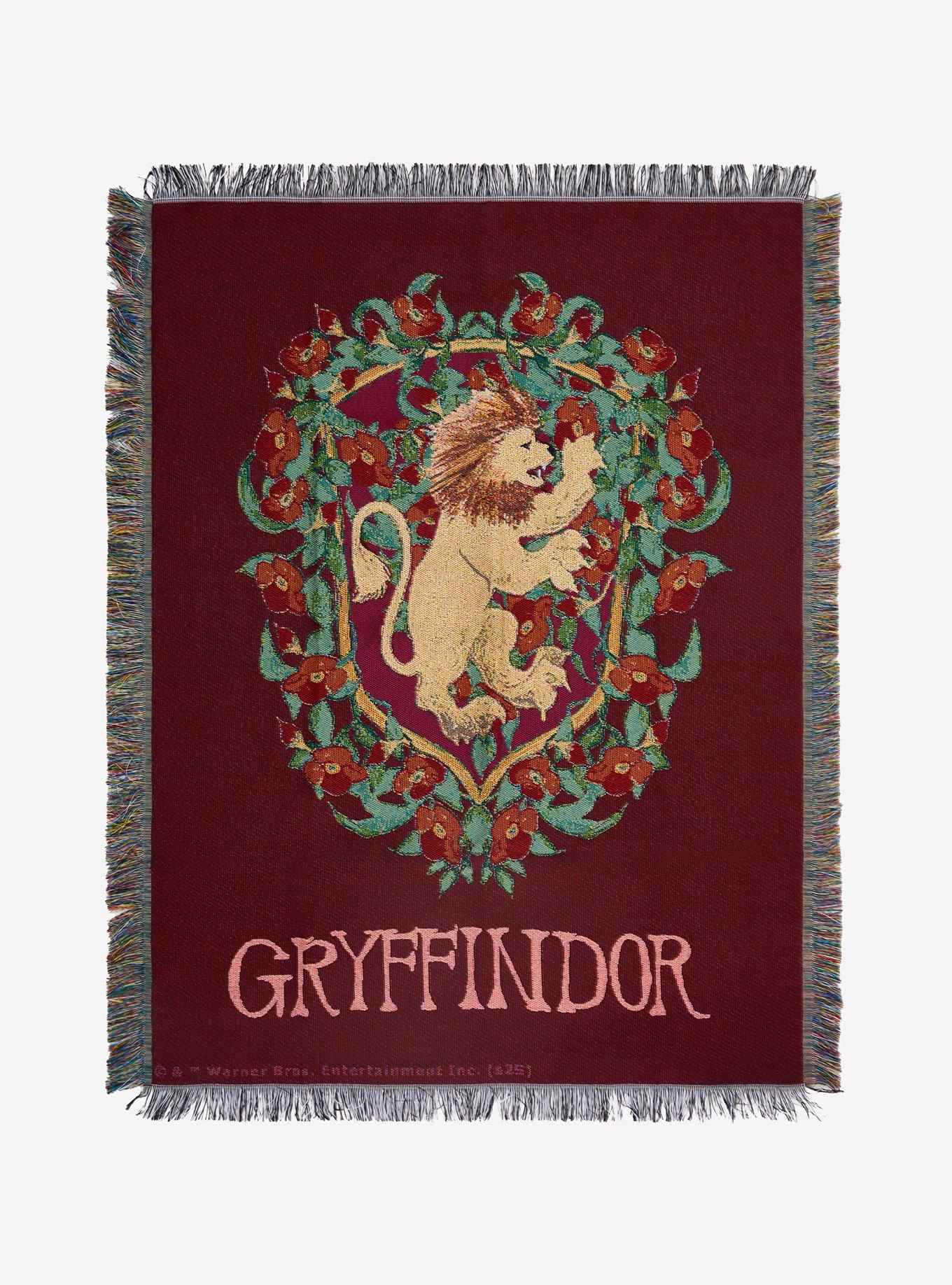 Harry Potter Gryffindor Floral Tapestry Throw — BoxLunch Exclusive, , hi-res