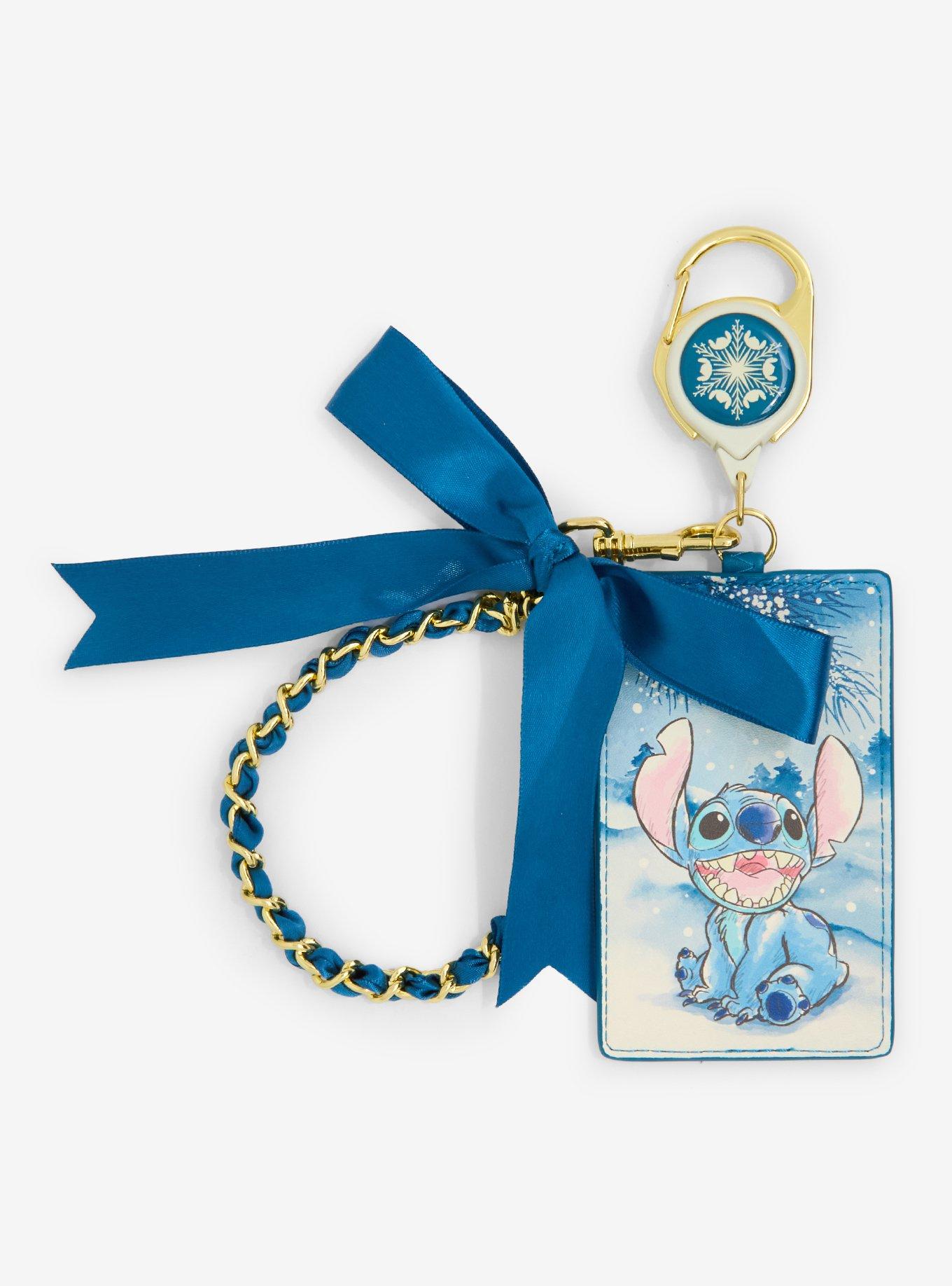 Loungefly Disney Lilo & Stitch Winter Ribbon Retractable Lanyard — BoxLunch Exclusive, , hi-res