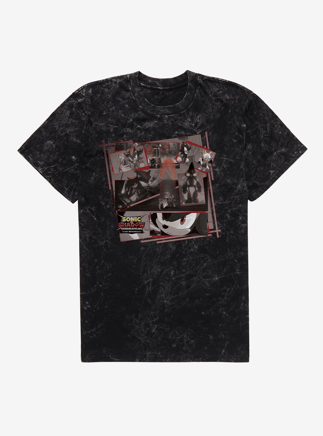 Sonic X Shadow Generations: Dark Beginnings Collage Mineral Wash T-Shirt, , hi-res
