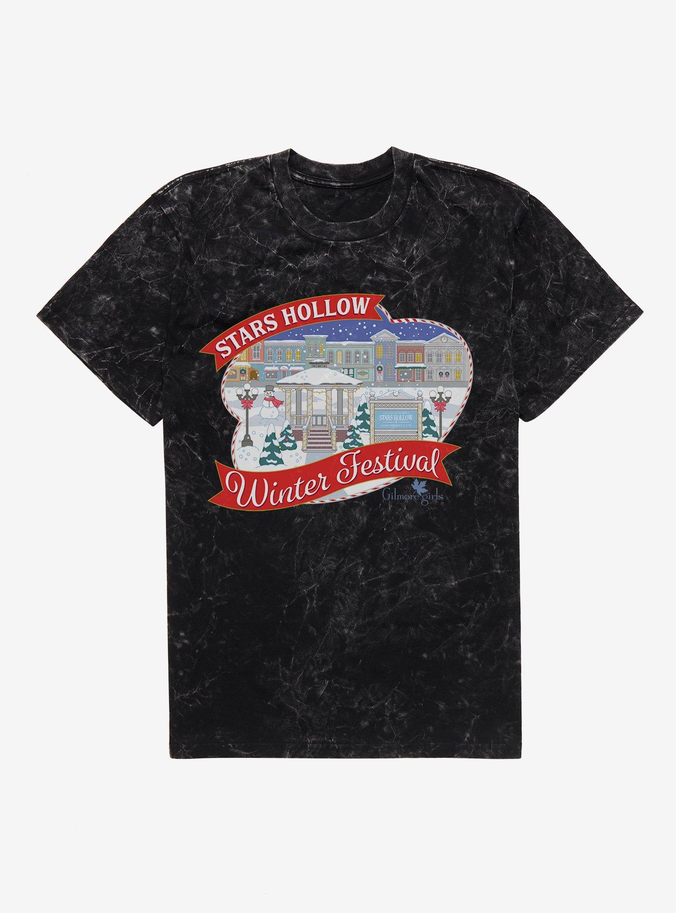Gilmore Girls Stars Hollow Winter Fest Mineral Wash T-Shirt, BLACK MINERAL WASH, hi-res