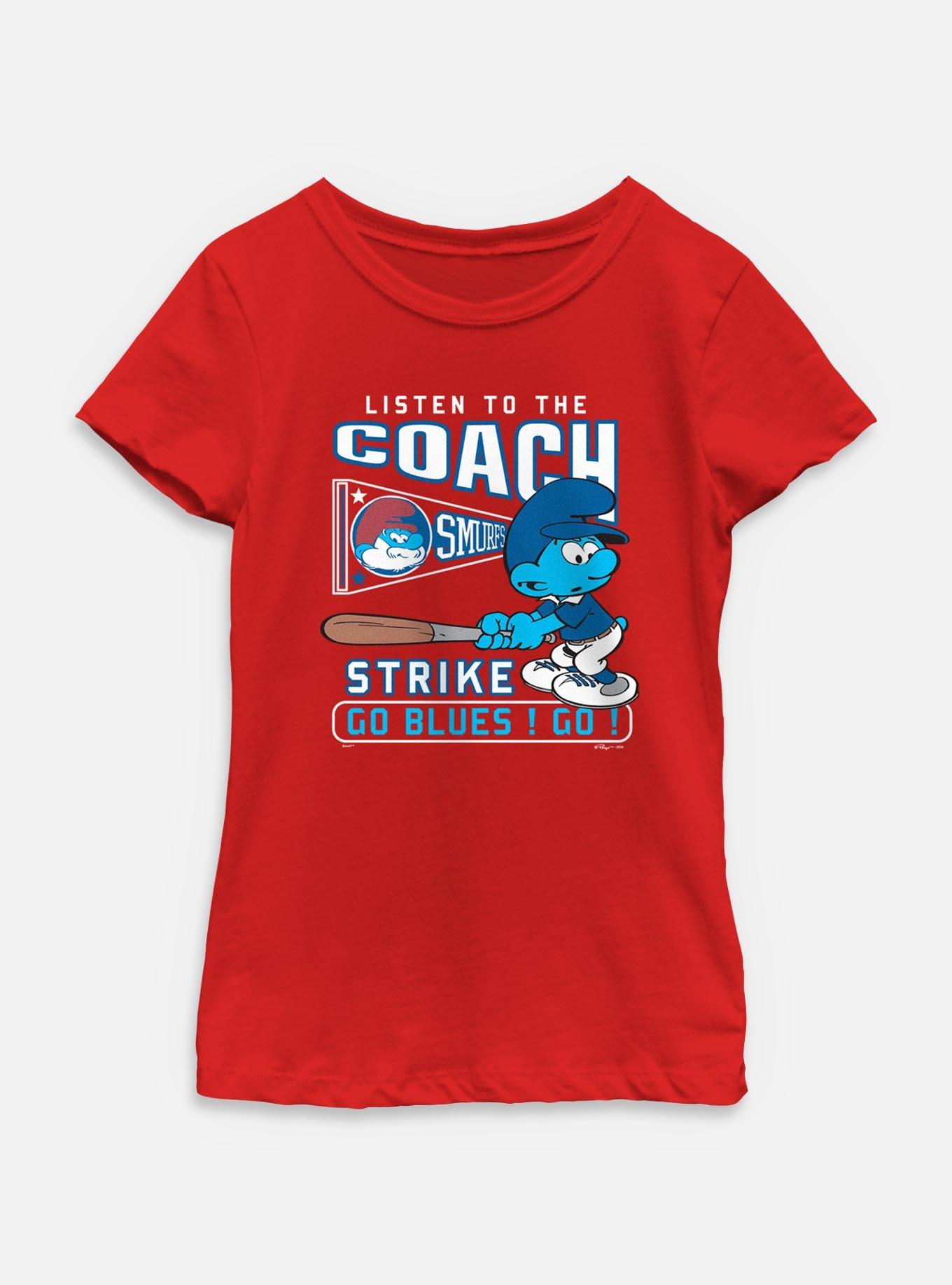 The Smurfs Listen To The Coach Youth Girls T-Shirt, , hi-res