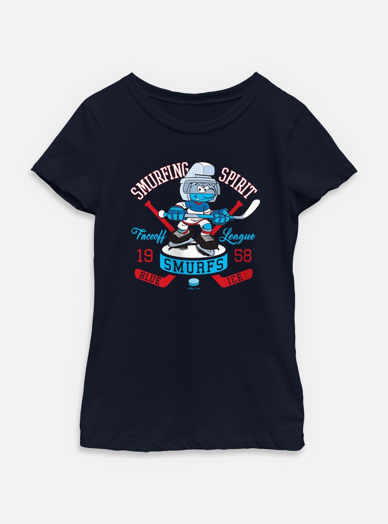 The Smurfs Smurfing Spirit Hockey Youth Girls T-Shirt, , hi-res