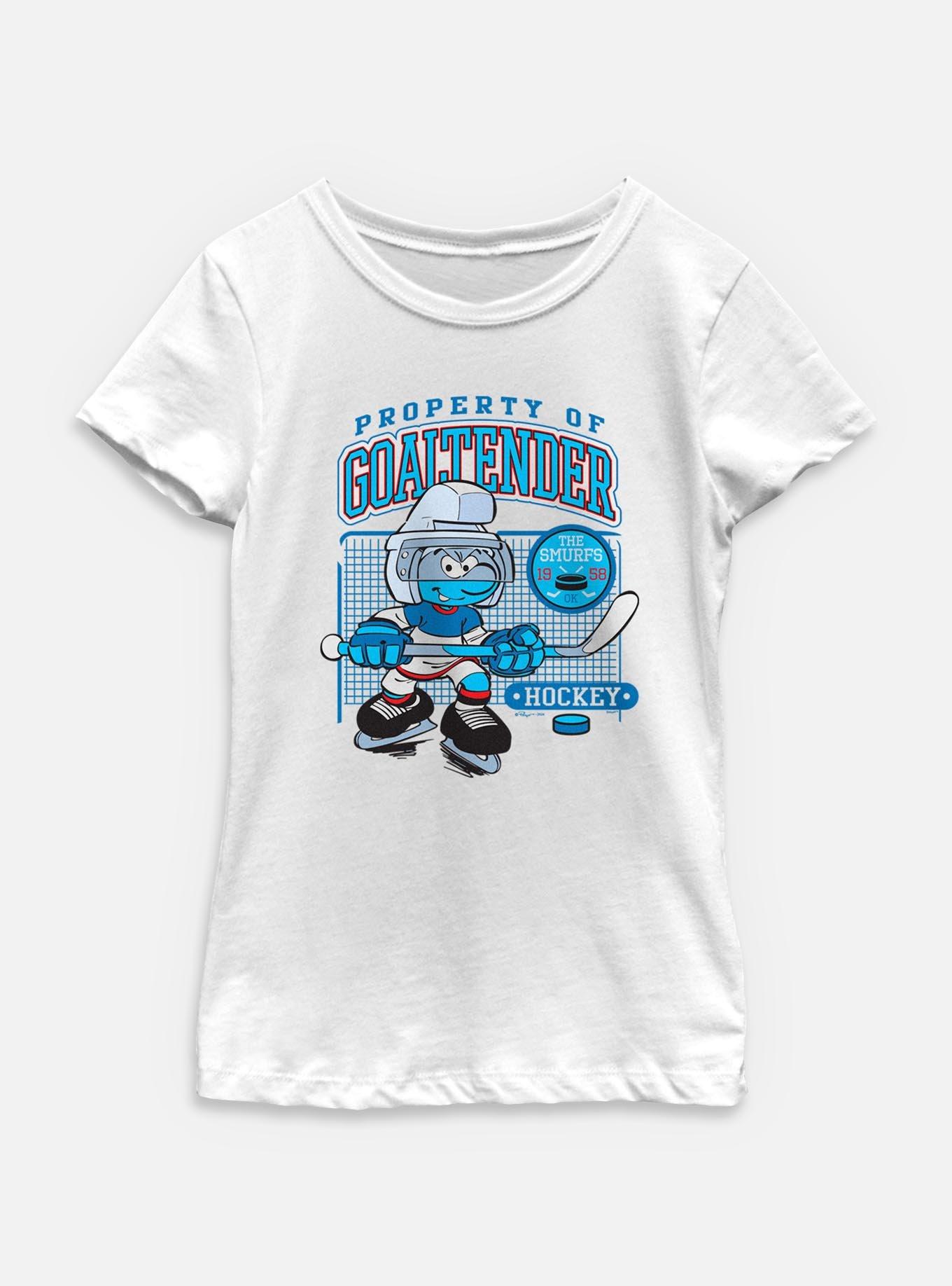 The Smurfs Property Of Goalternder Hockey Youth Girls T-Shirt, , hi-res
