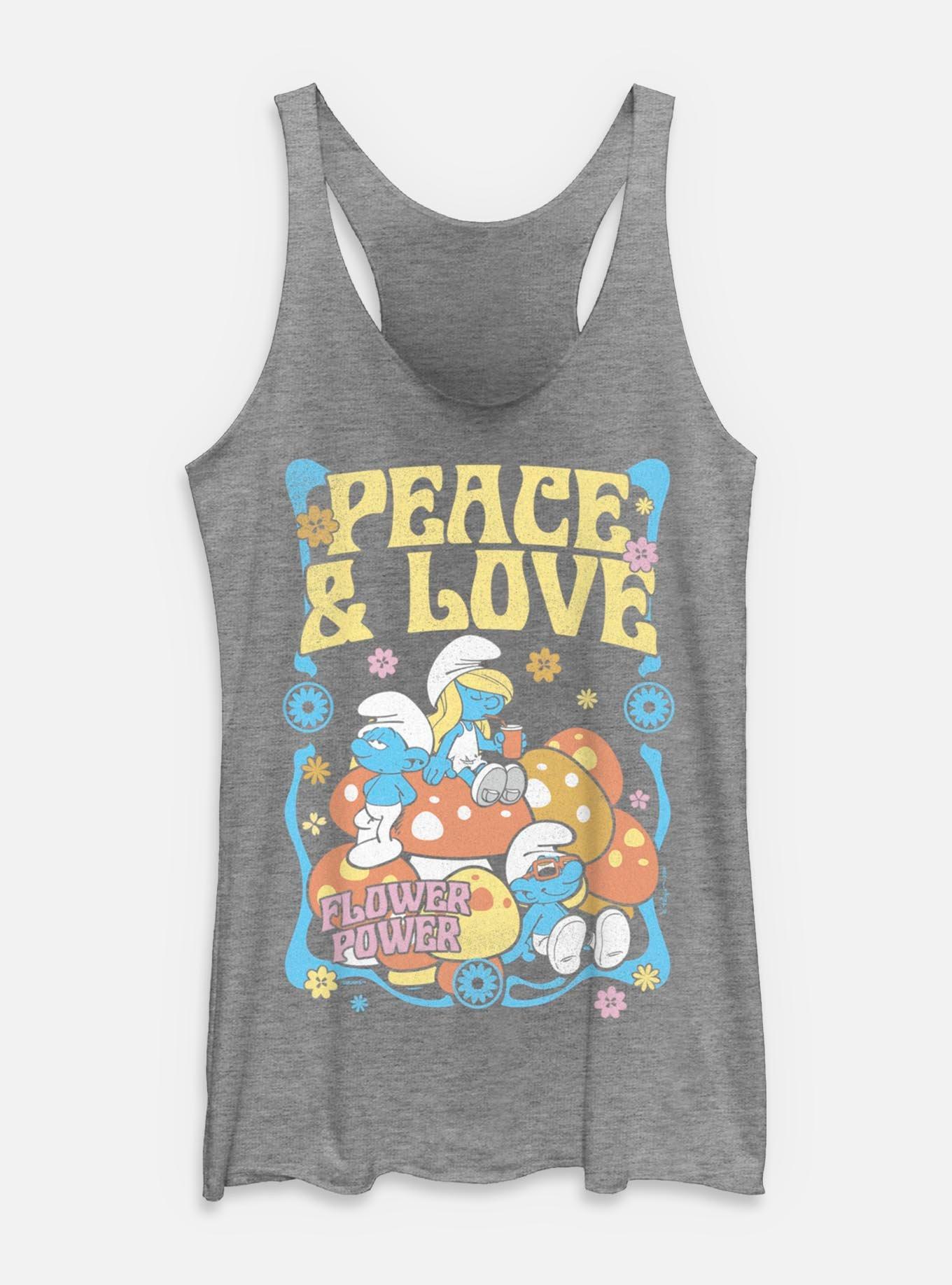 The Smurfs Peace & Love Womens Tank Top, , hi-res
