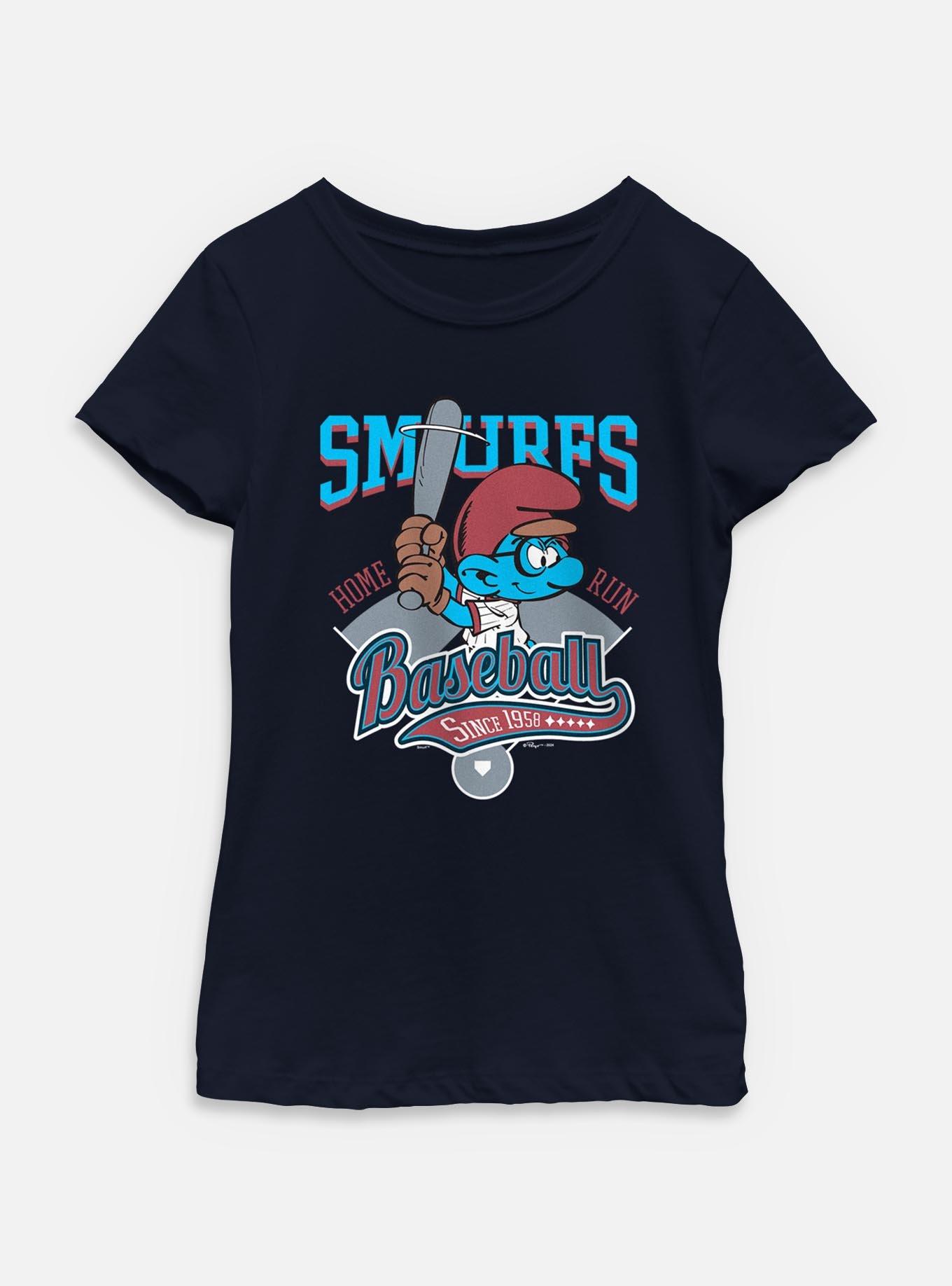 The Smurfs Baseball Home Run Youth Girls T-Shirt, , hi-res