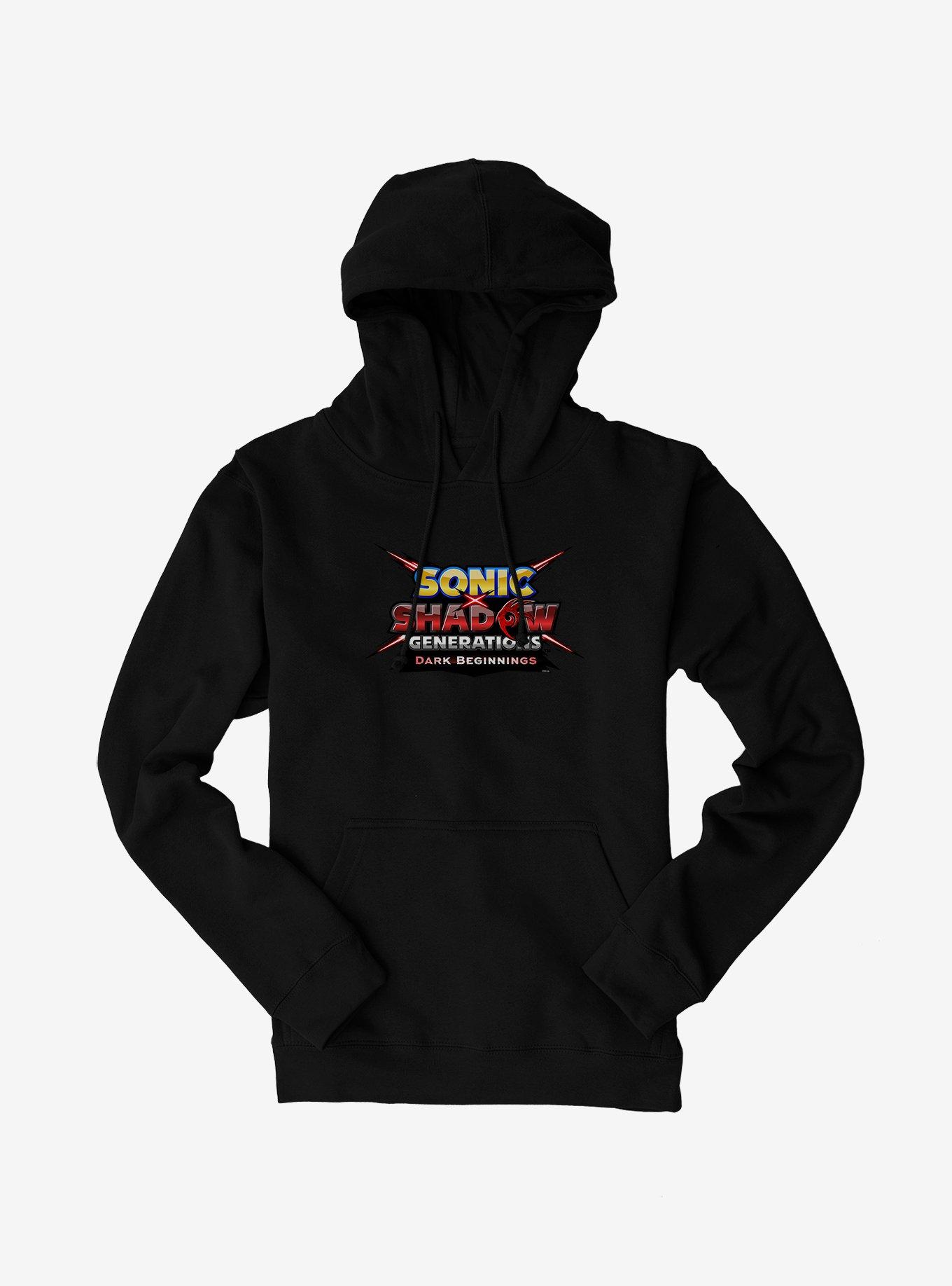 Sonic X Shadow Generations: Dark Beginnings Title Logo Hoodie, , hi-res